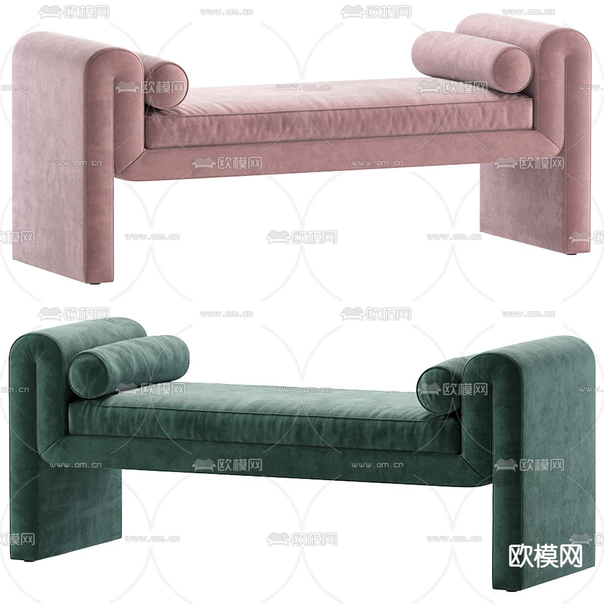 床尾凳 脚踏3d模型下载（渲染图2）