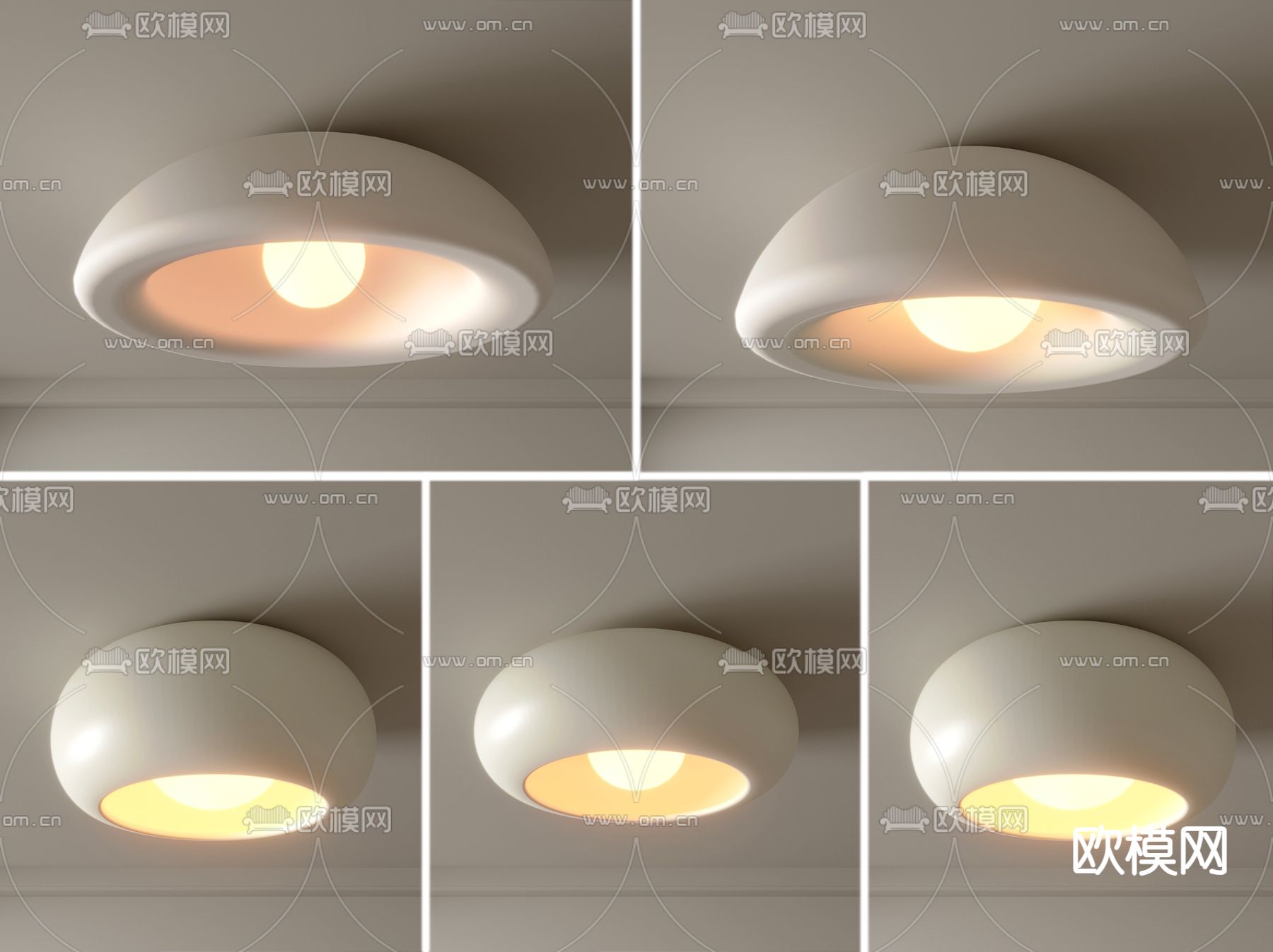 现代吸顶灯su模型下载（渲染图2）