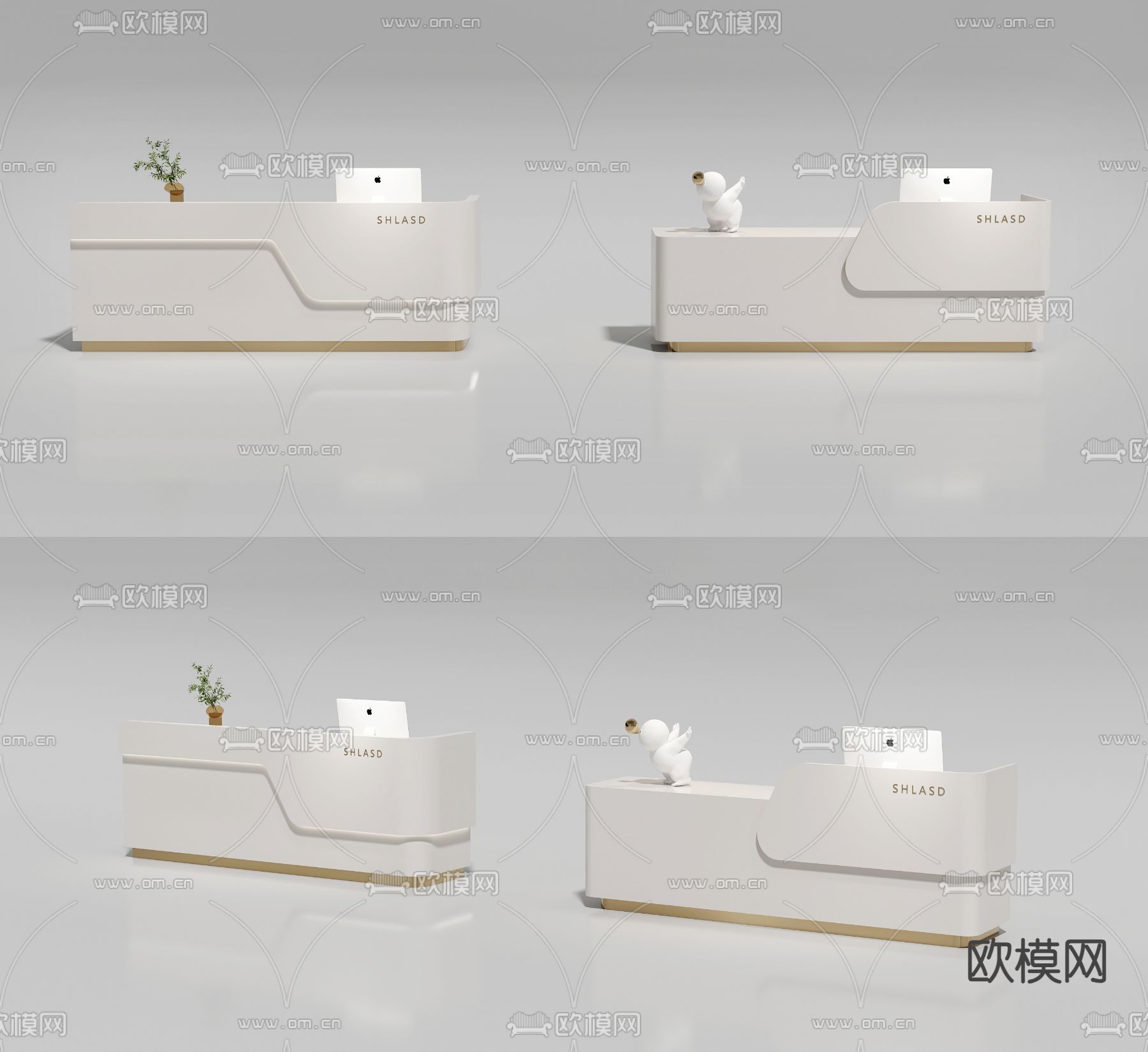 前台 接待台 收银台3d模型下载（渲染图1）