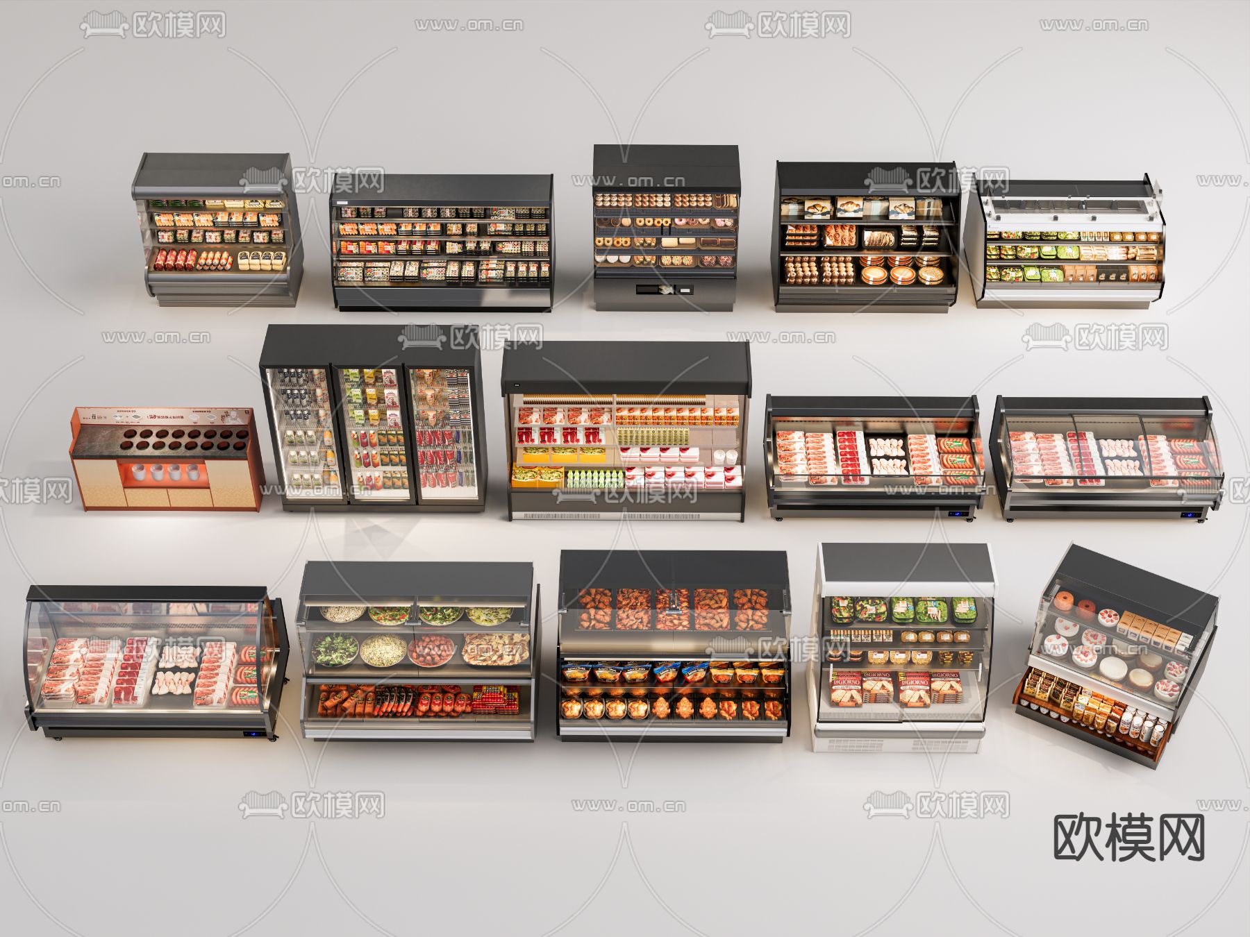 冰柜 冰冻柜 冷藏柜su模型下载（渲染图2）