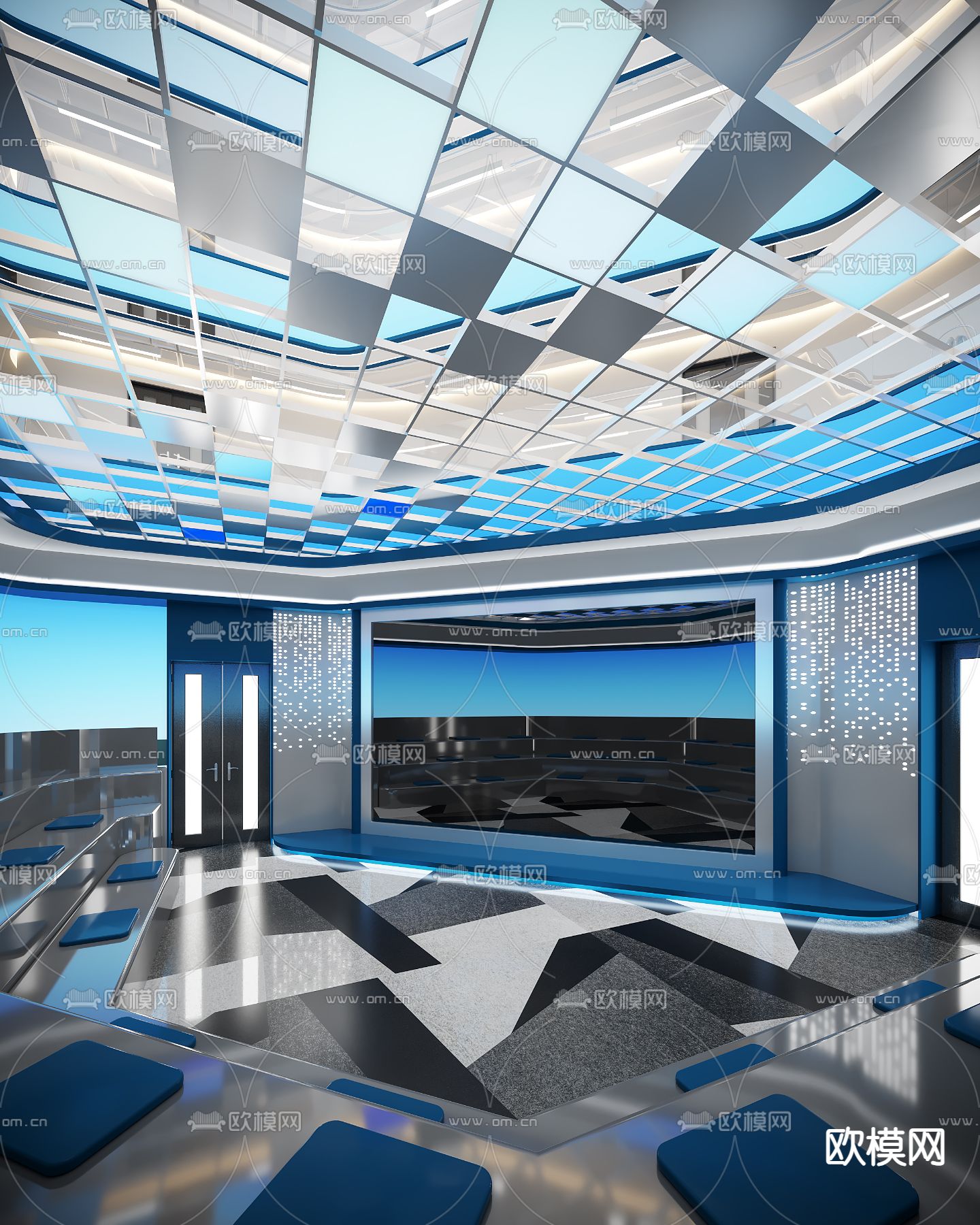 科技展厅 报告厅3d模型下载（渲染图1）