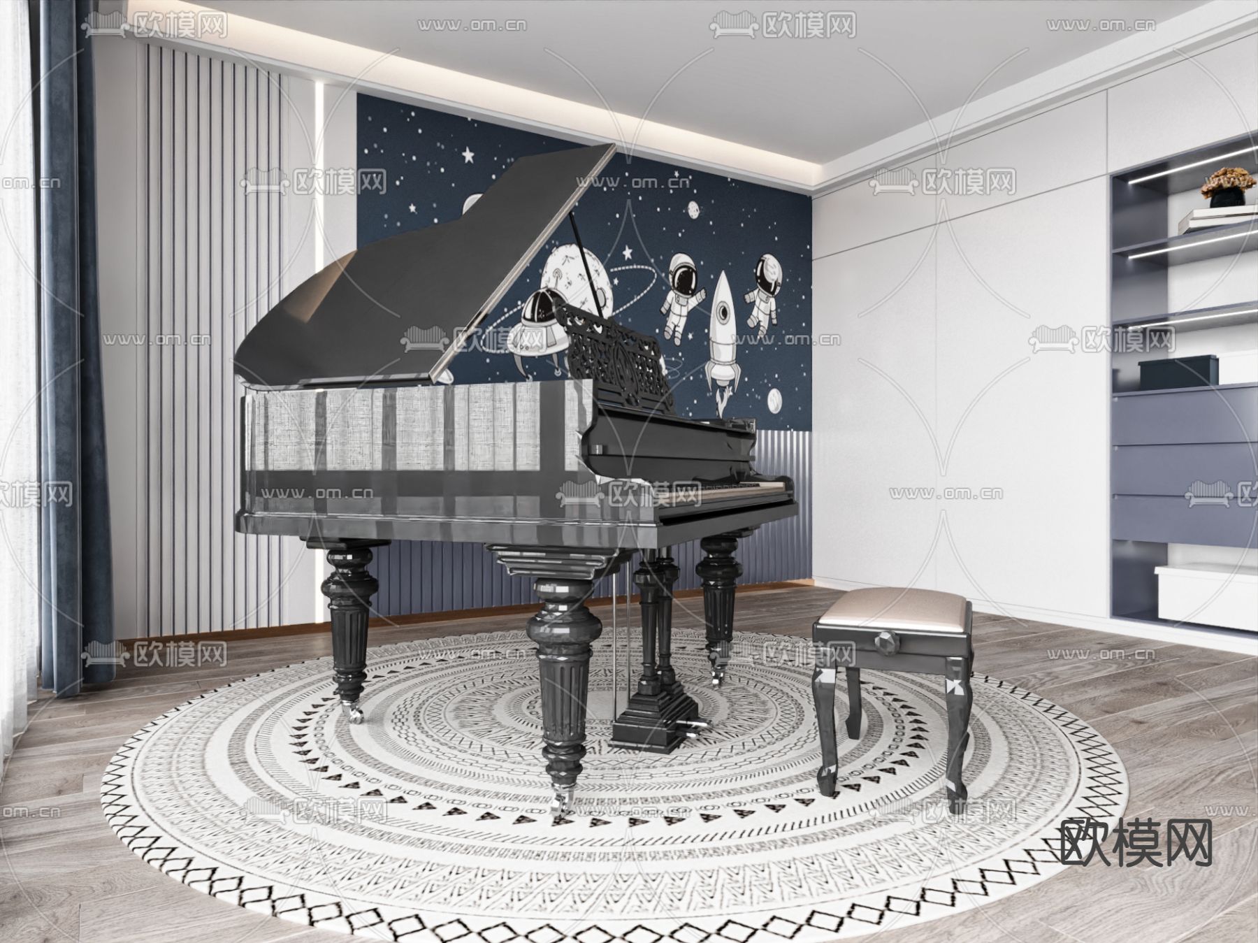 三角钢琴3d模型下载