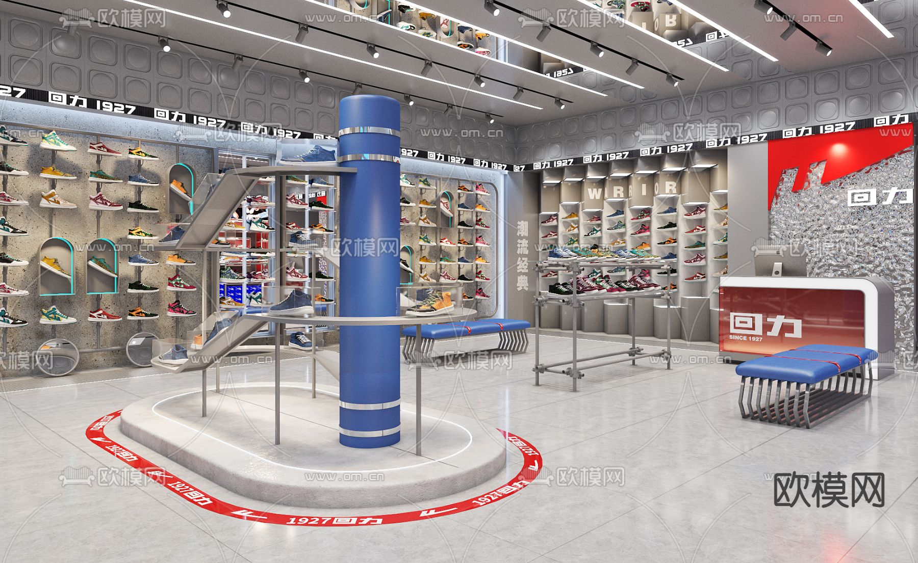 鞋店 运动鞋专卖店3d模型下载（渲染图4）