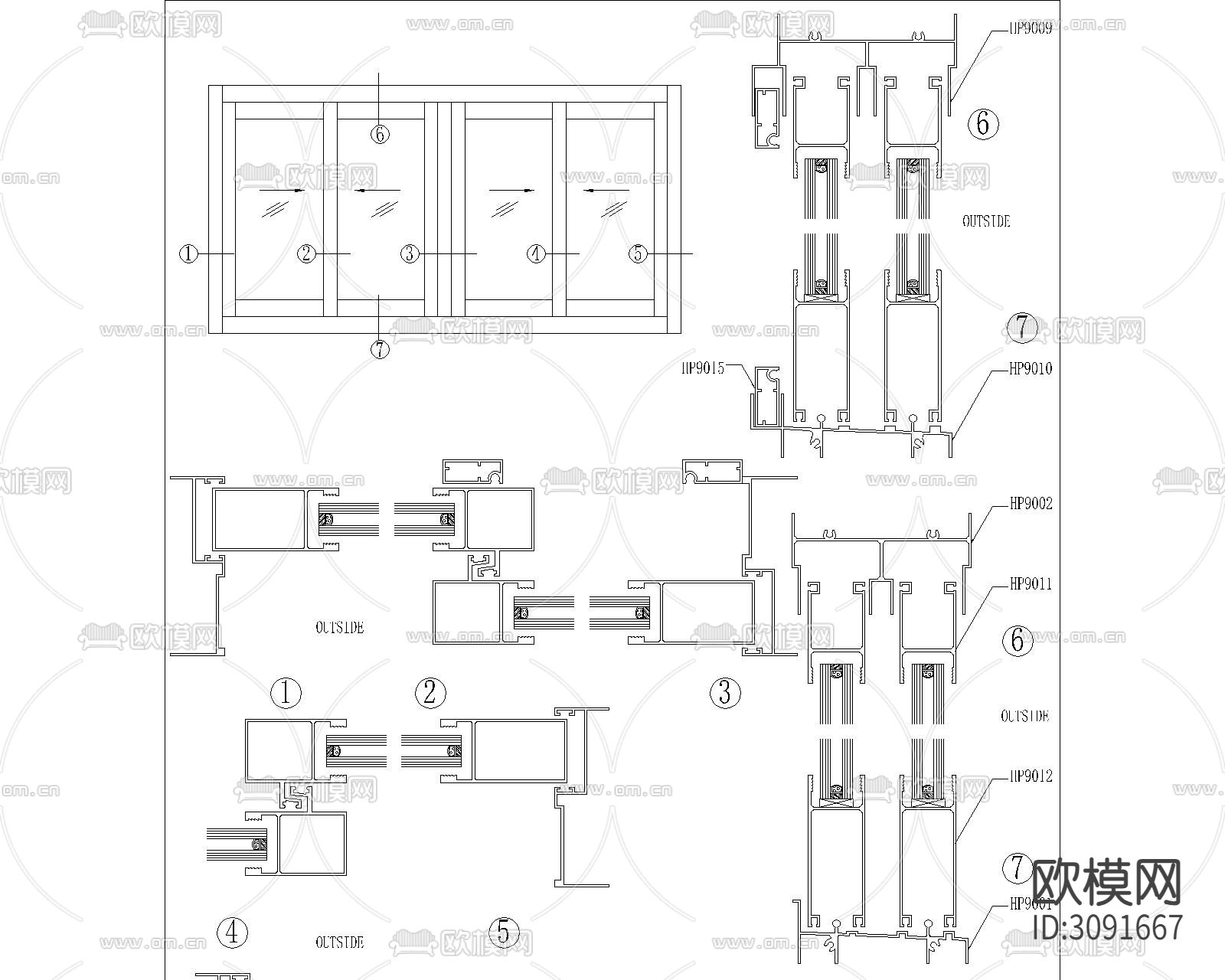95个幕墙 卡扣等节点详图下载（渲染图4）