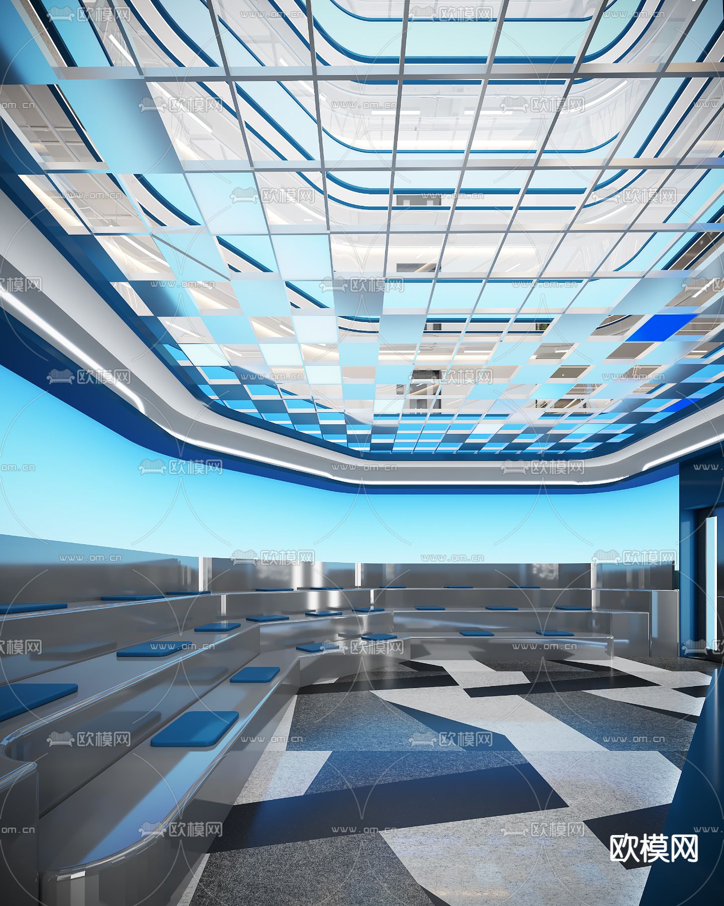 科技展厅 报告厅3d模型下载（渲染图2）