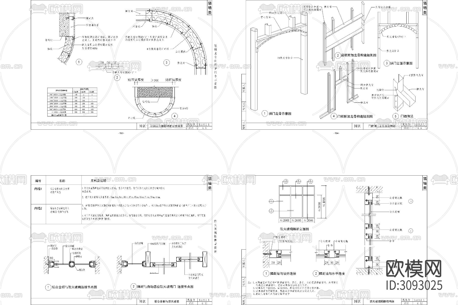 轻钢龙骨 隔墙钢结构 节点大样图下载（渲染图4）