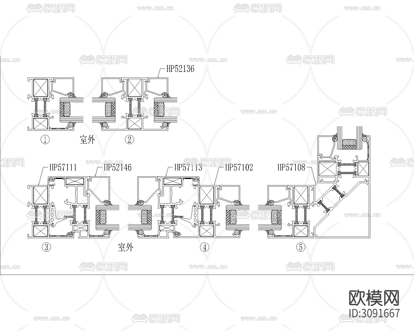 95个幕墙 卡扣等节点详图下载（渲染图6）