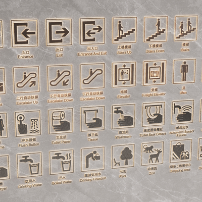  卫生间标识牌 商场指示牌su模型 