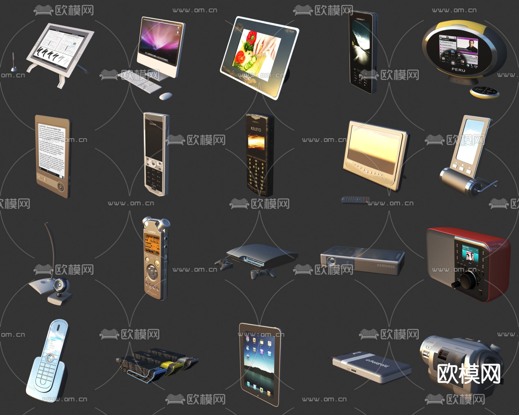 数码产品 笔记本电脑 电话 相机3d模型下载