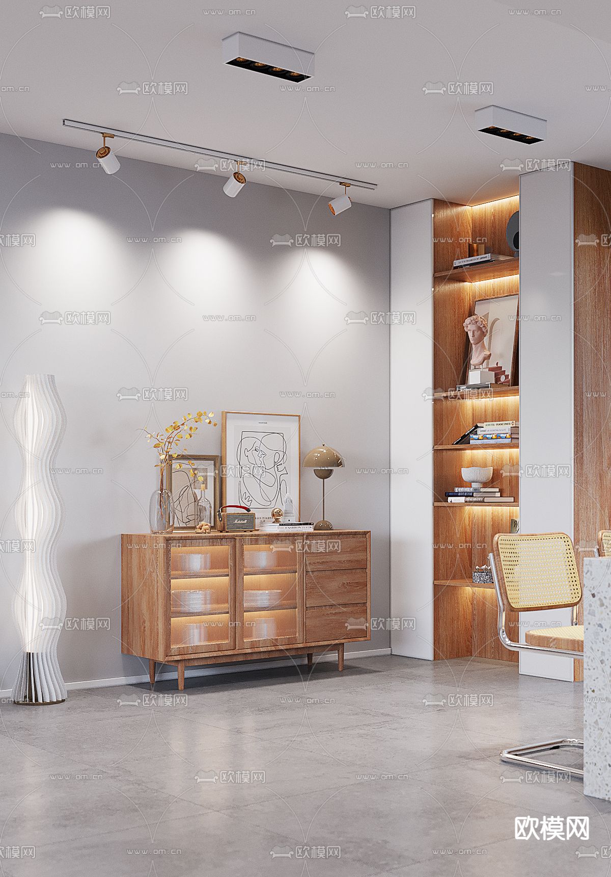 北欧客厅 餐厅3d模型下载（渲染图5）