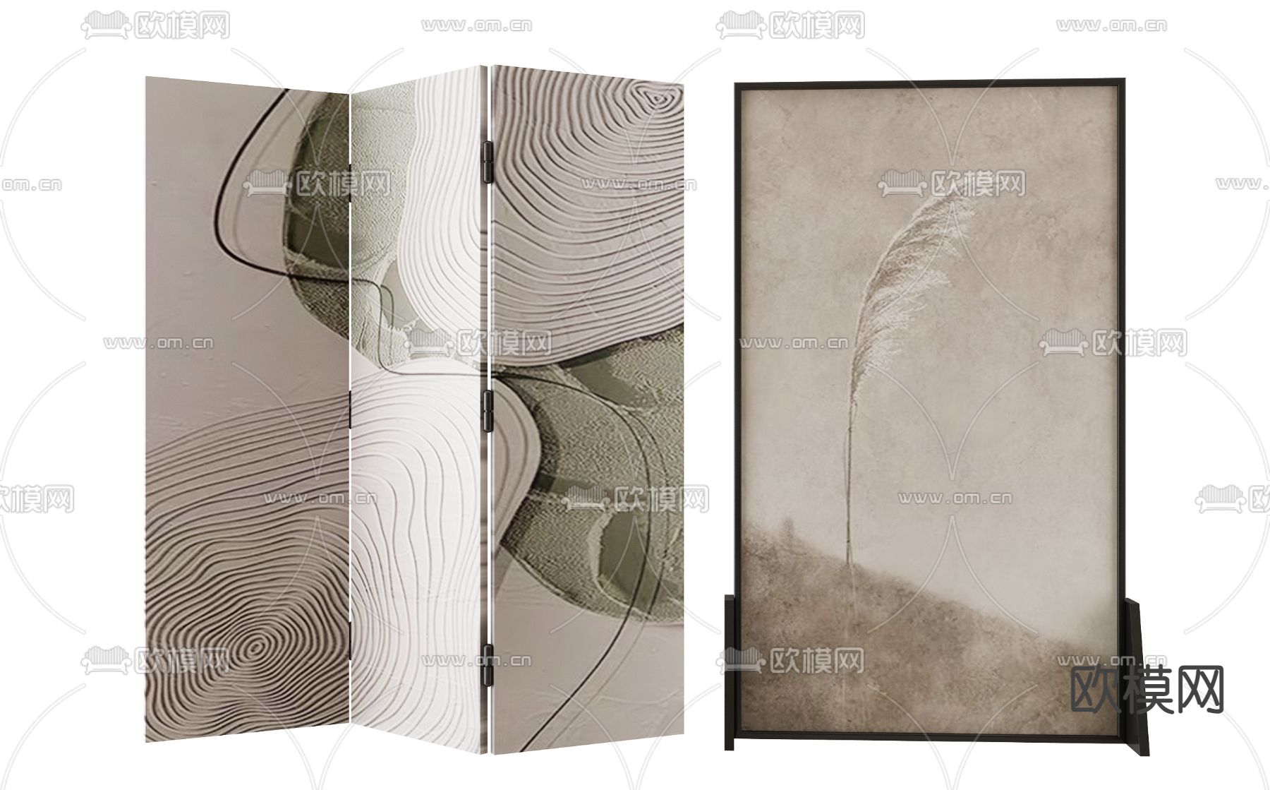 中古风屏风 插屏 隔断3d模型下载