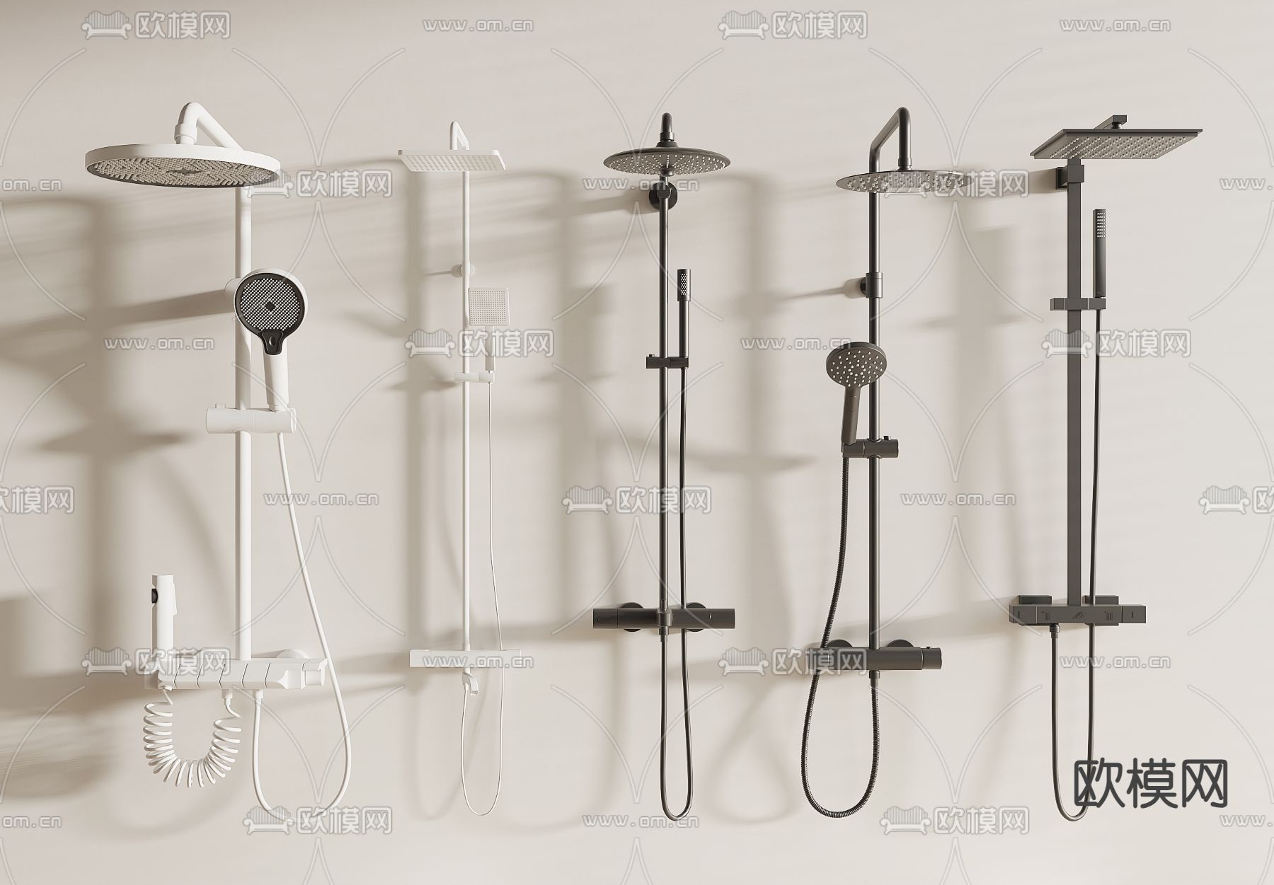 淋浴花洒 喷头3d模型下载