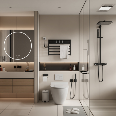 现代卫生间 浴室su模型