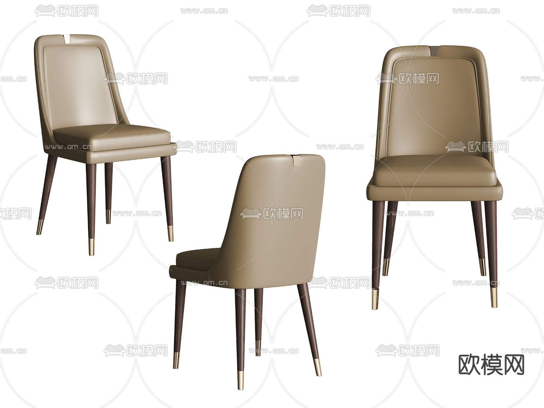 皮革椅子 单椅 餐椅3d模型下载