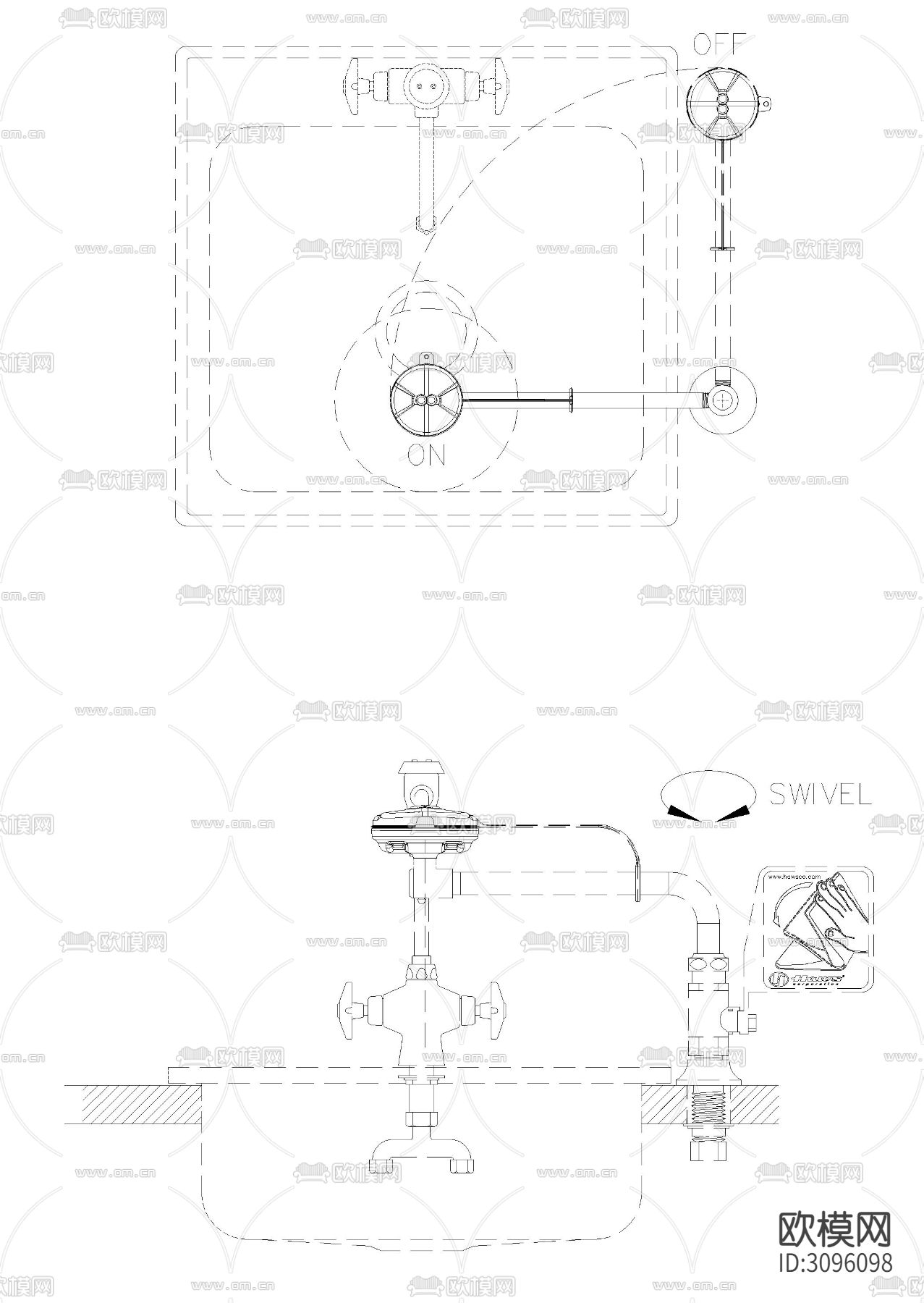 洗眼器cad图库下载