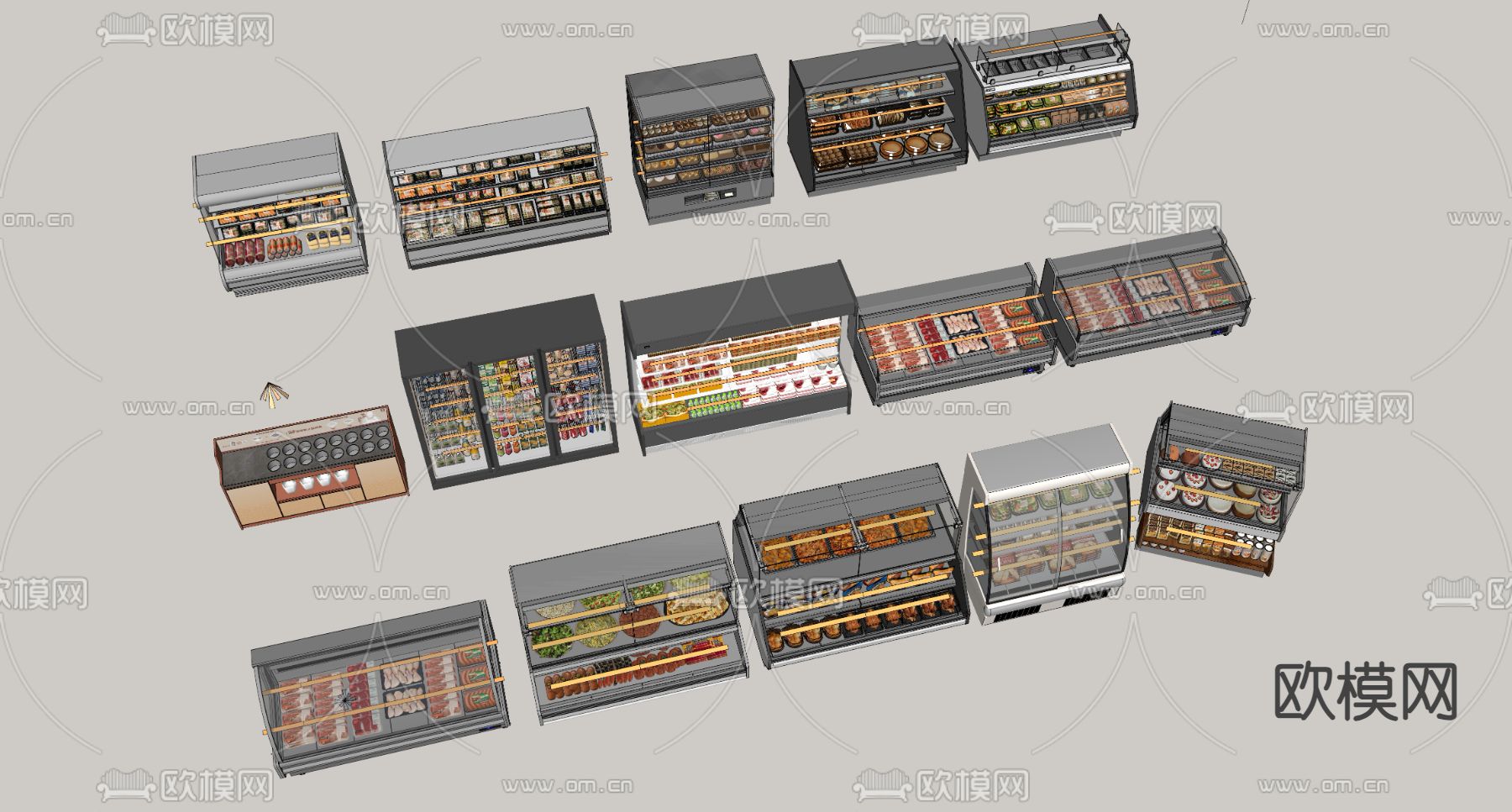 冰柜 冰冻柜 冷藏柜su模型下载（渲染图1）