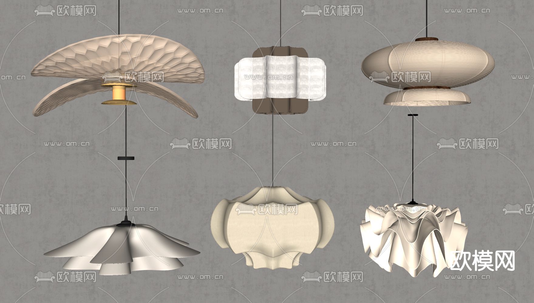 侘寂风吊灯su模型下载（渲染图1）