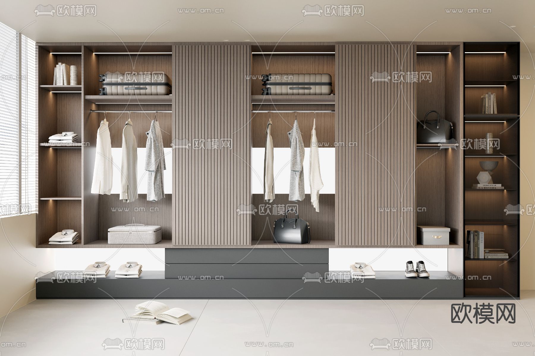 开放式衣柜 衣橱3d模型下载