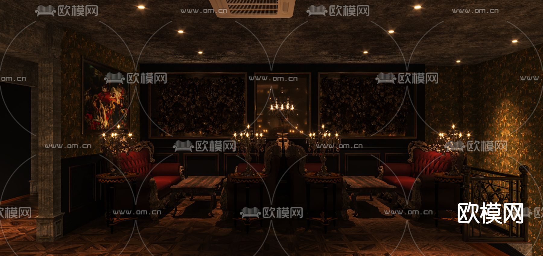 美式酒吧 酒庄 夜总会3d模型下载（渲染图1）