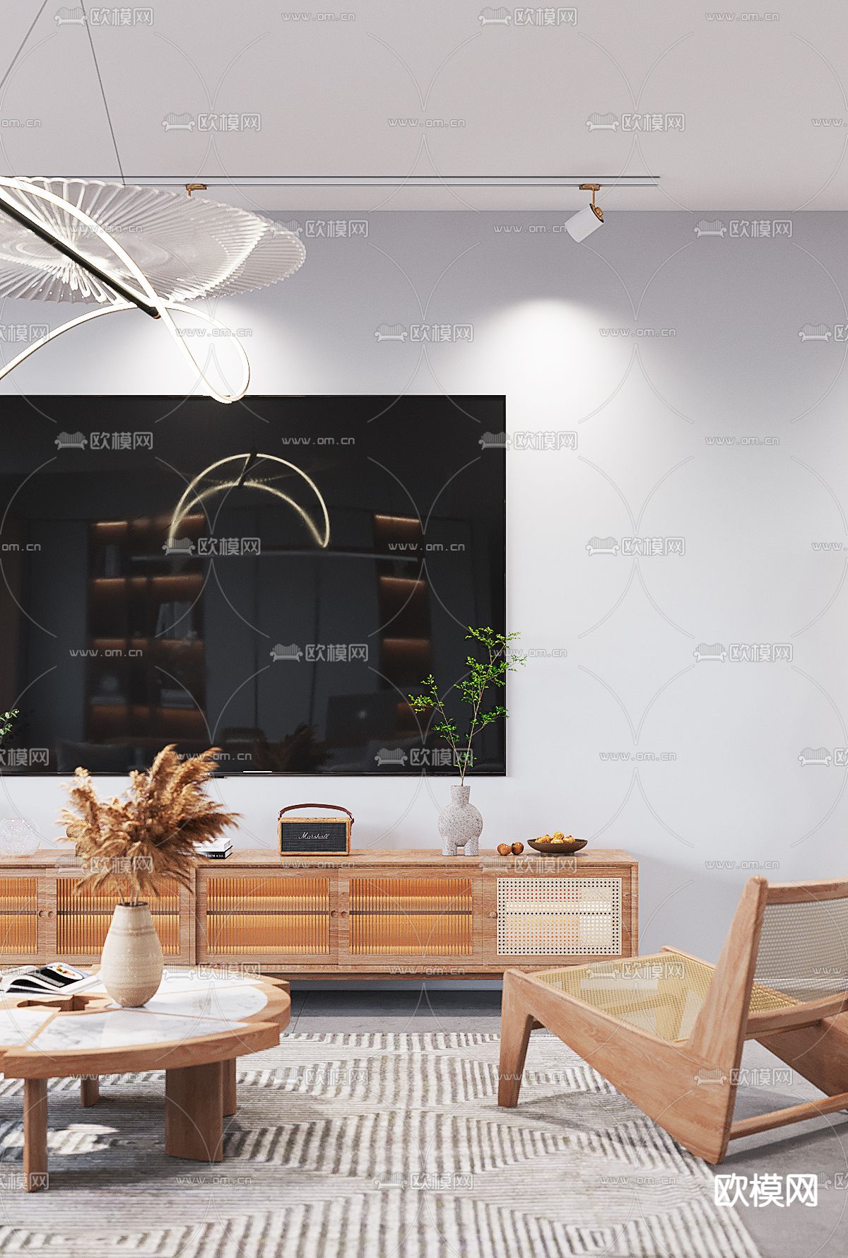 北欧客厅 餐厅3d模型下载（渲染图4）