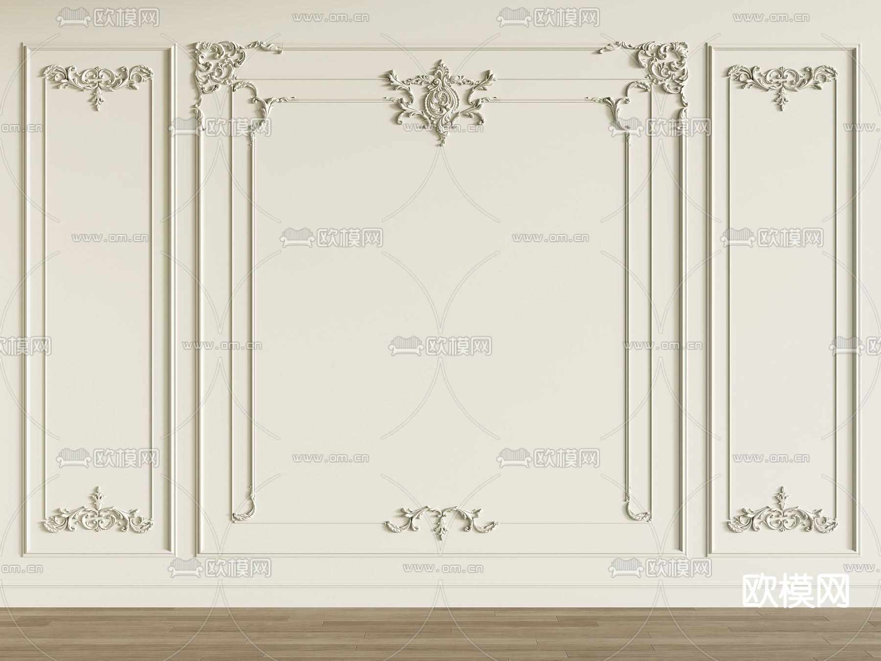 欧式雕花 角线 护墙板 线条3d模型下载
