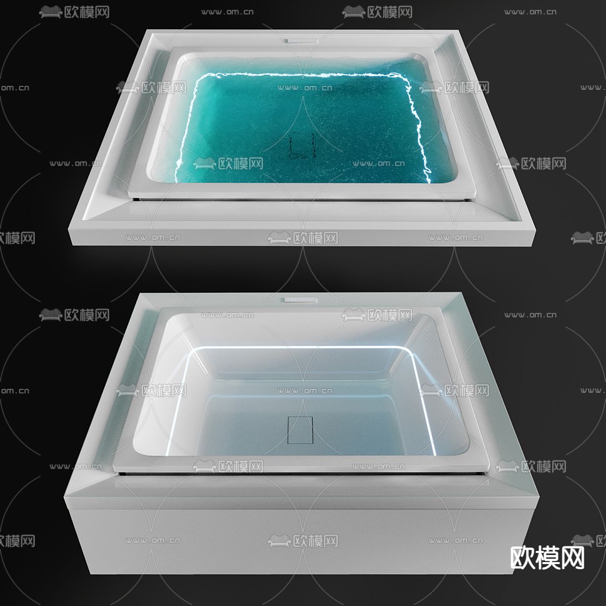 现代庭院浴池 泳池su模型