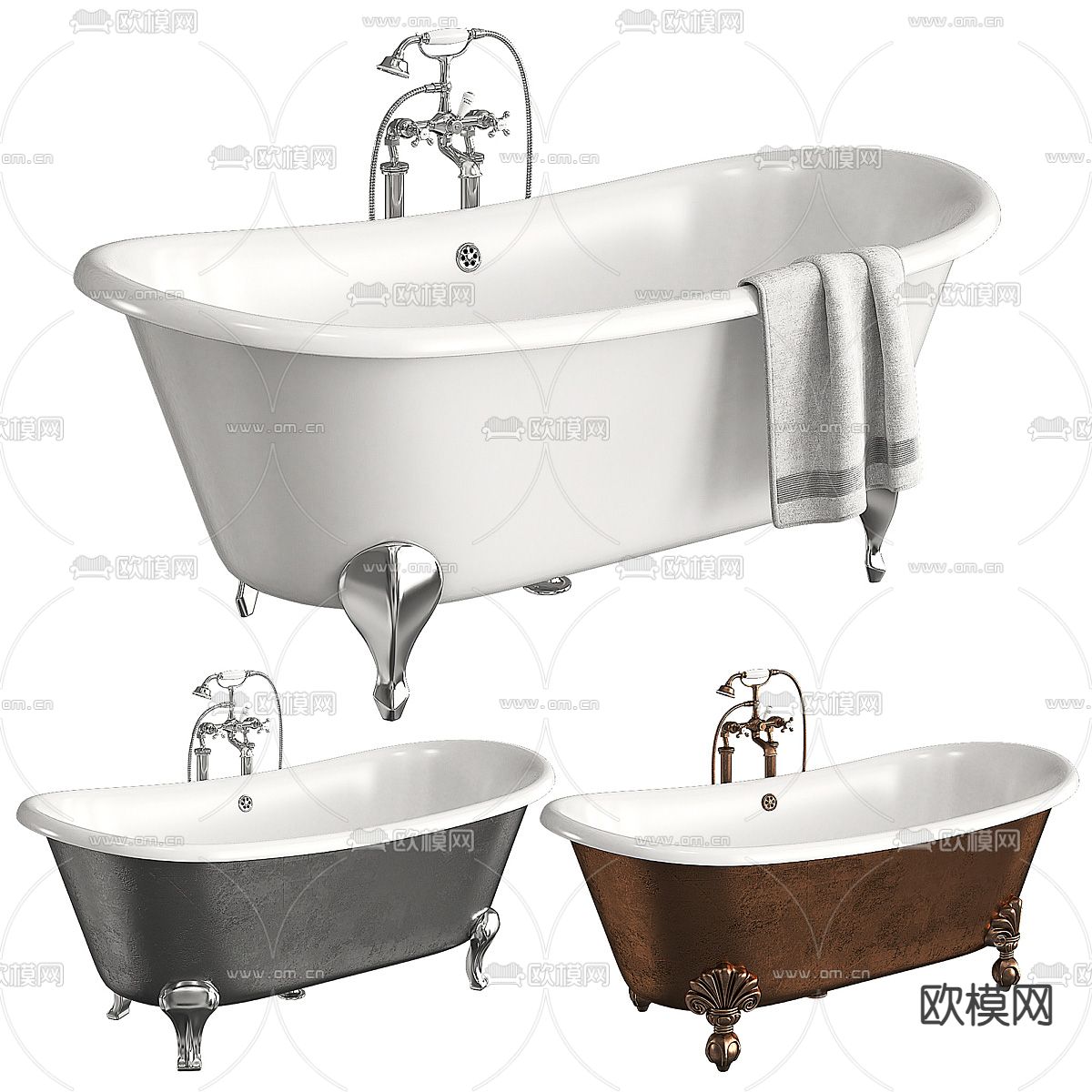 欧式浴缸3d模型下载
