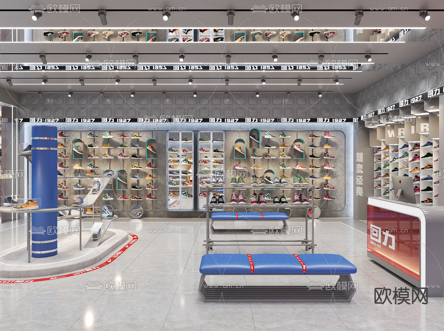 鞋店 运动鞋专卖店3d模型下载（渲染图3）