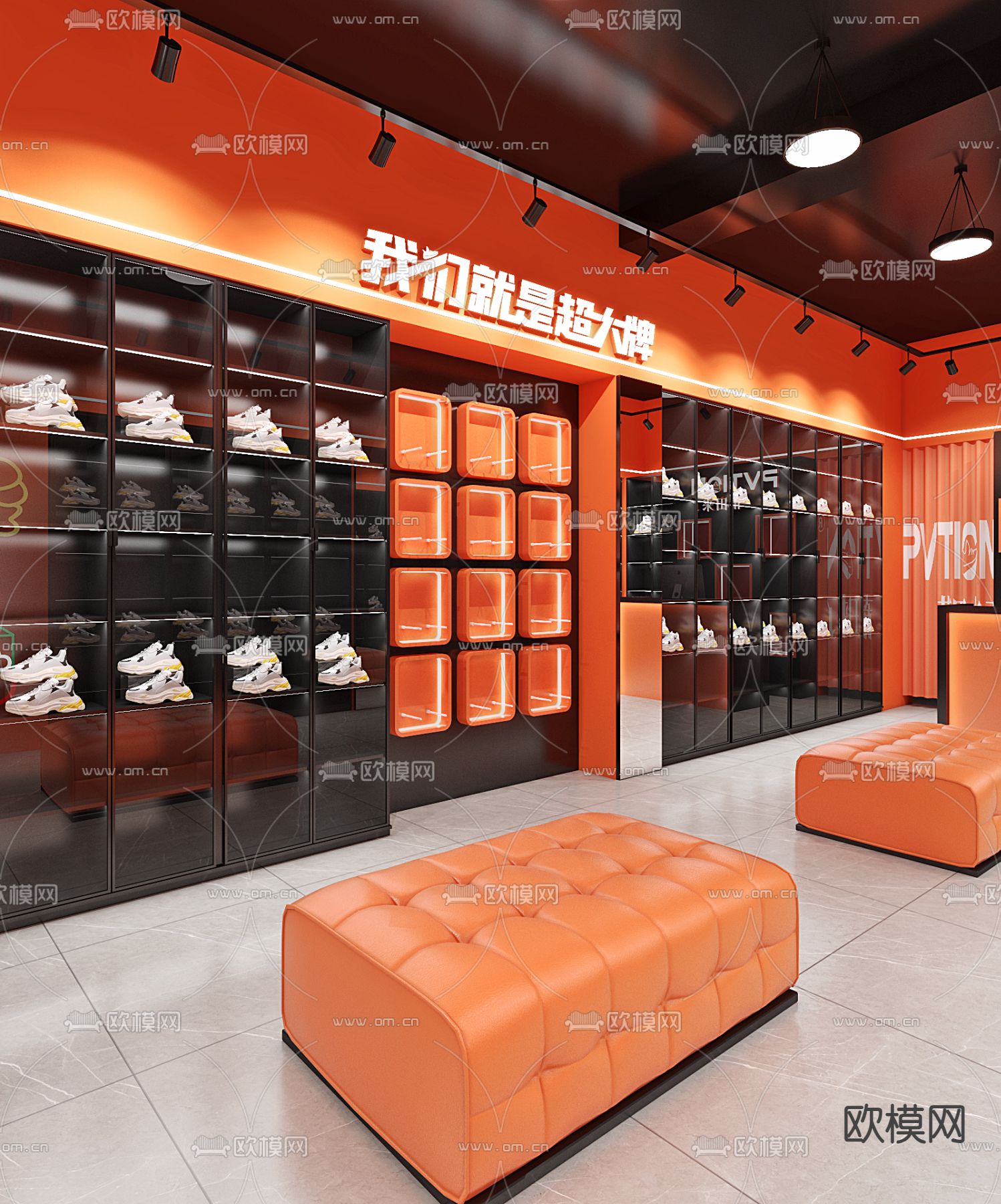 莆田鞋店门头3d模型下载（渲染图3）