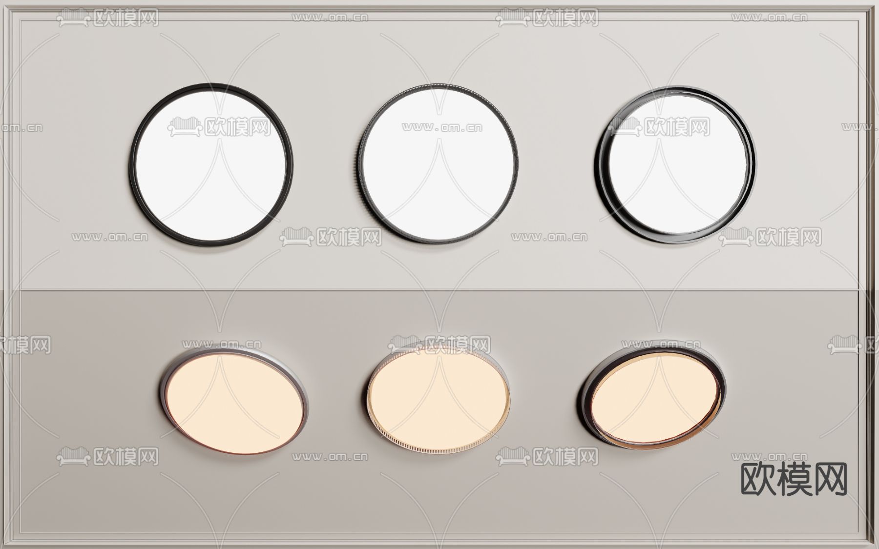 现代吸顶灯su模型下载（渲染图2）