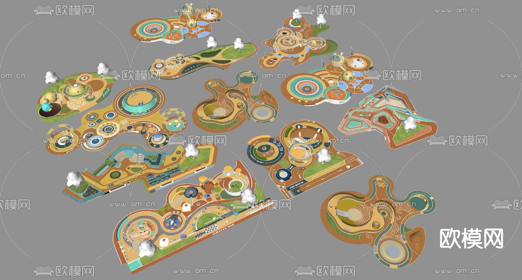 儿童游乐区 儿童活动区su模型下载（渲染图1）