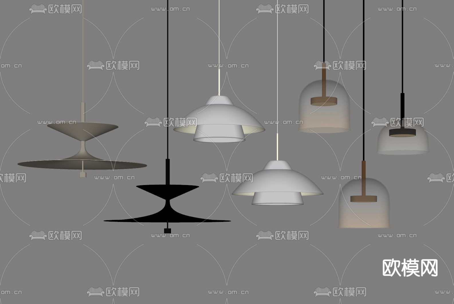 现代吊灯su模型下载（渲染图1）