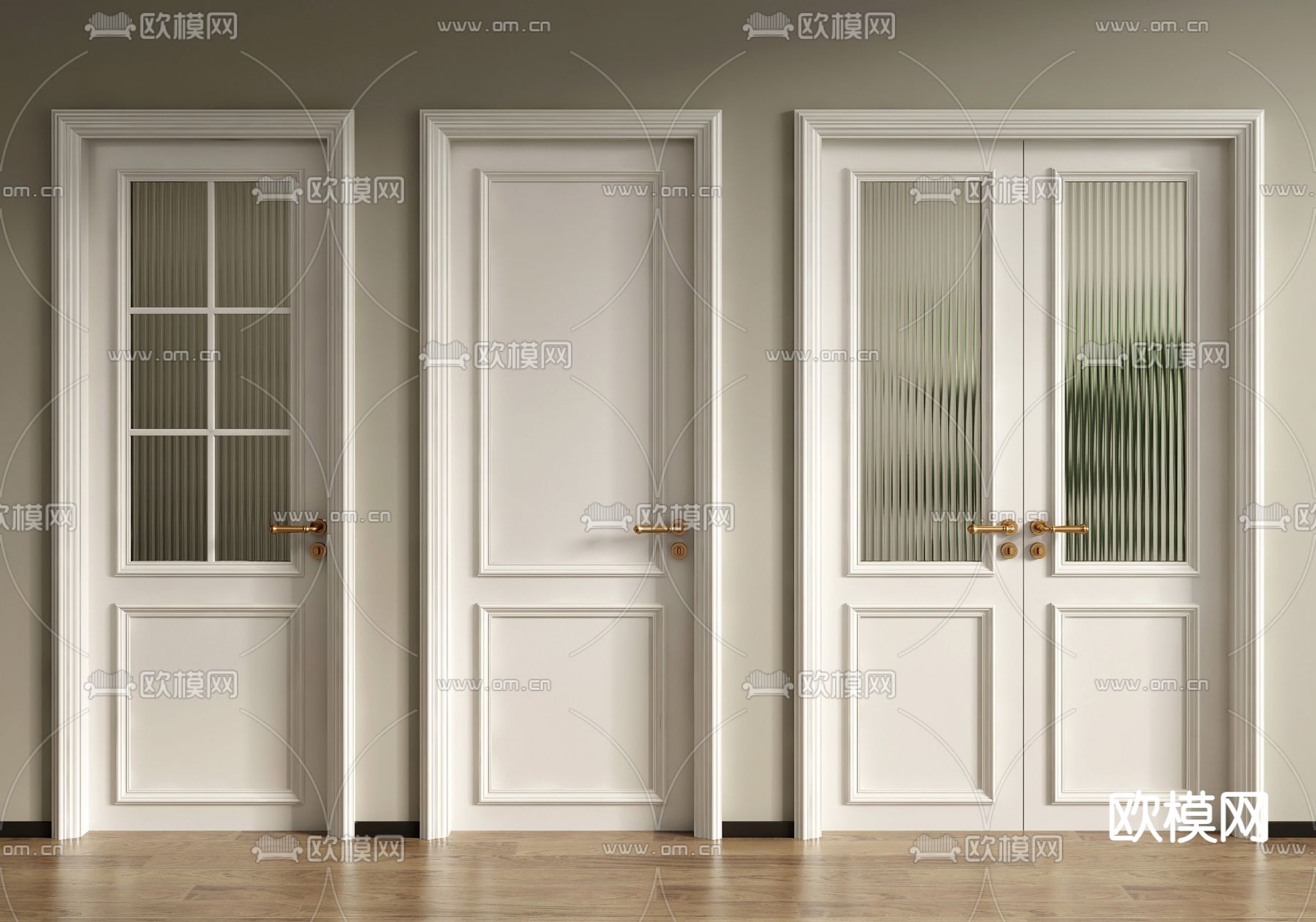 法式门 双开门 卫浴门 厨房门3d模型下载