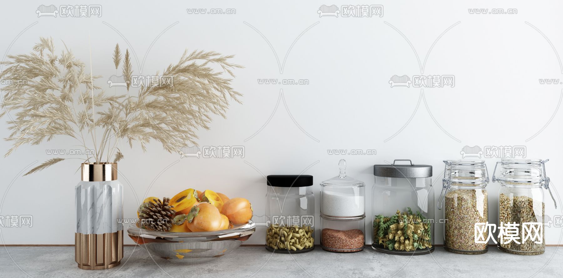 厨房用品 调味食品 密封罐 果盘3d模型下载