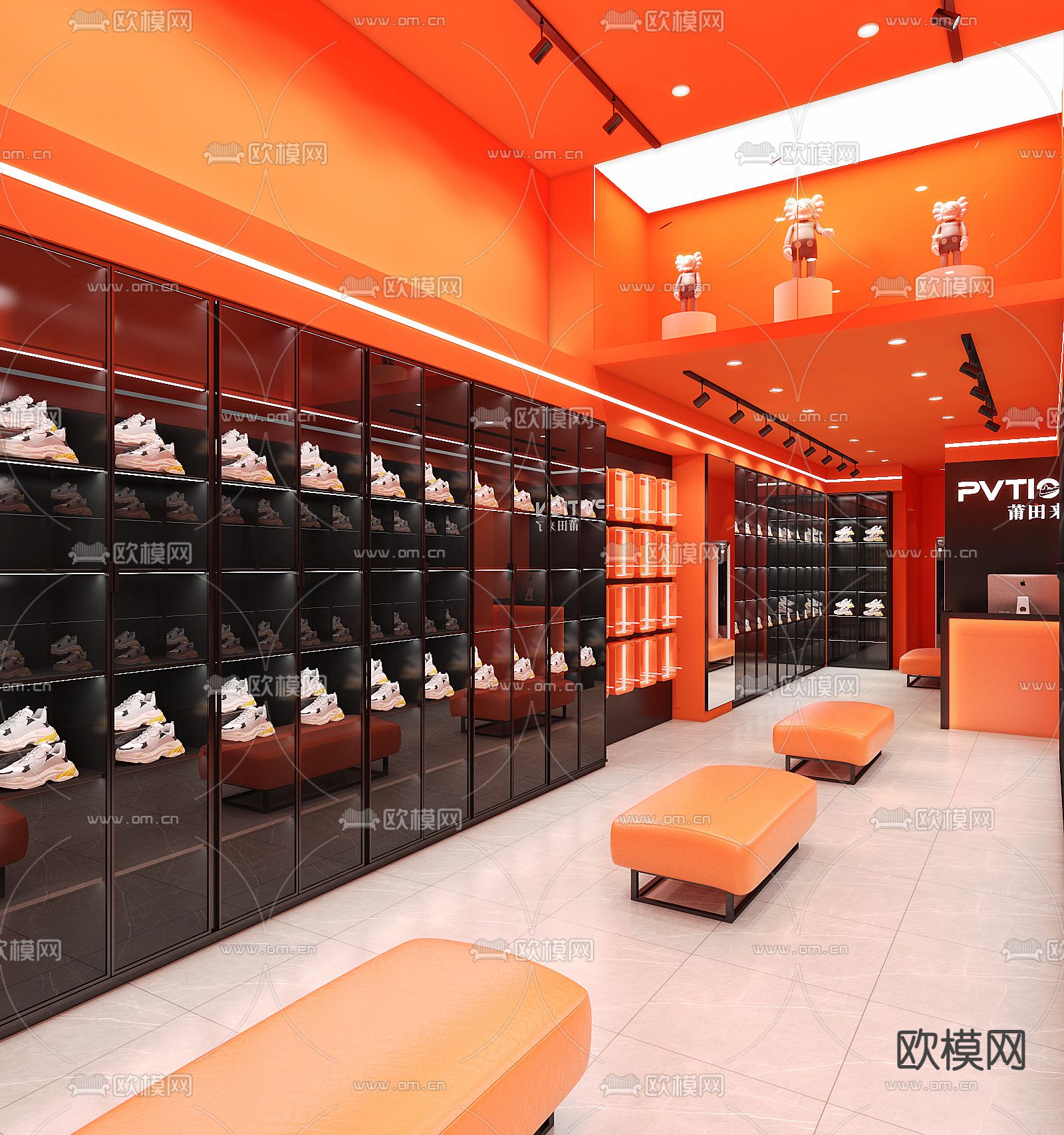 莆田鞋店门头3d模型下载（渲染图3）