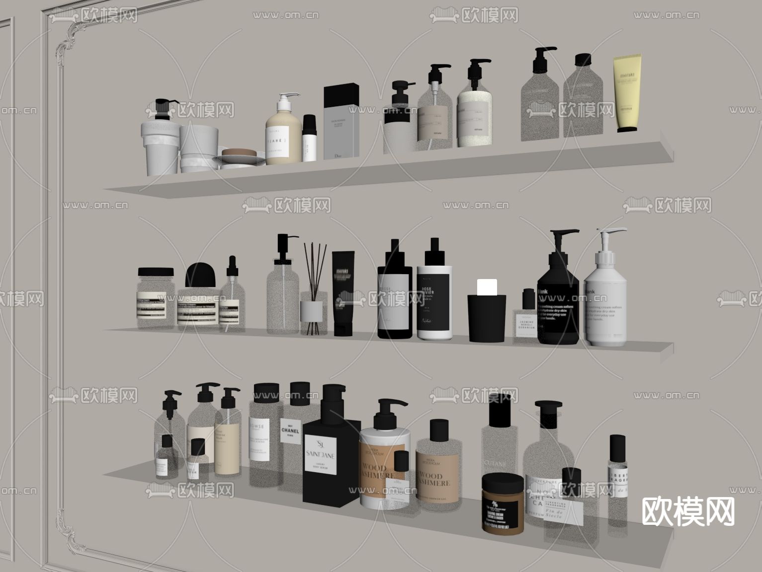 化妆品 护肤品 美妆彩妆su模型下载（渲染图1）