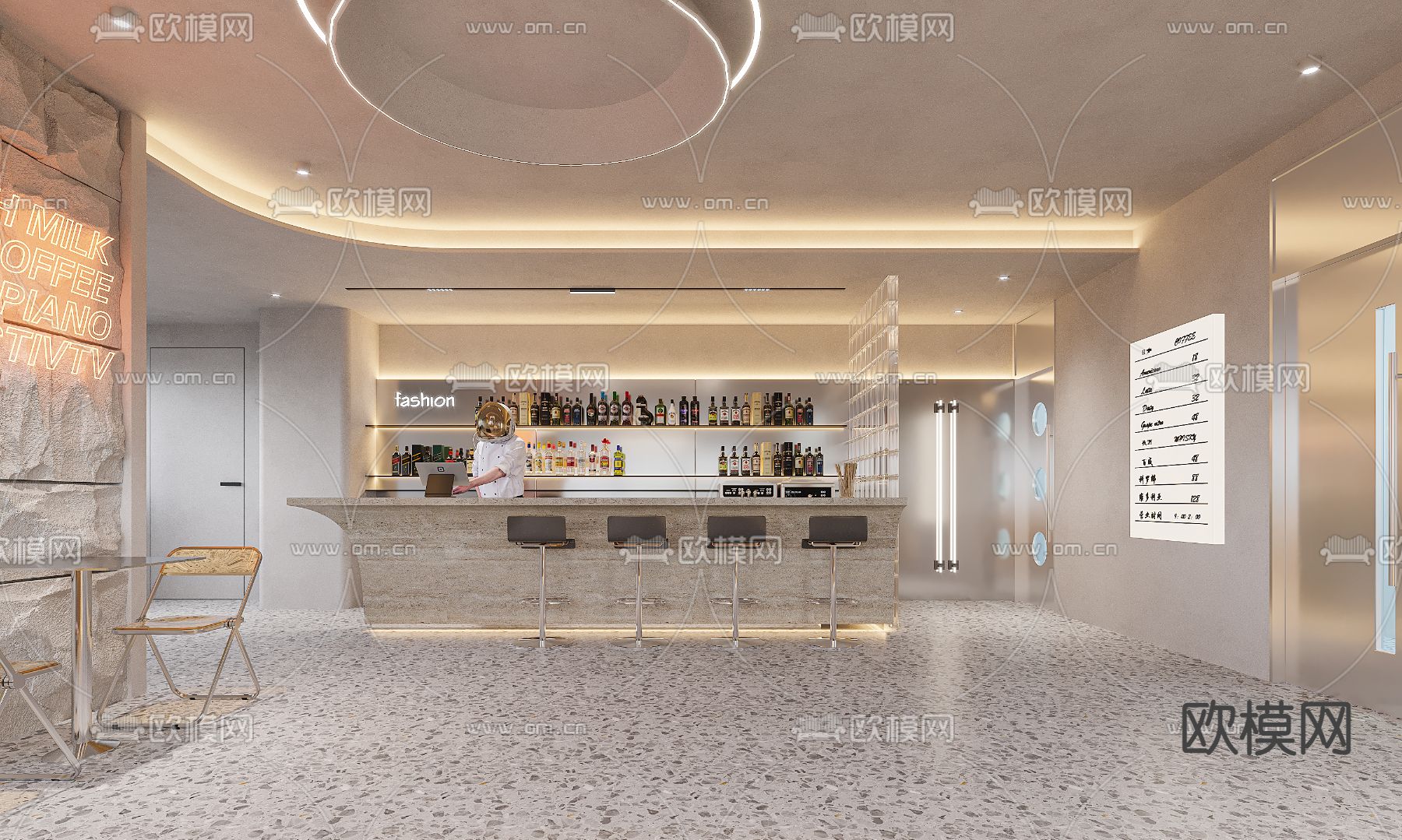 现代酒吧 酒馆 清吧3d模型下载（渲染图1）