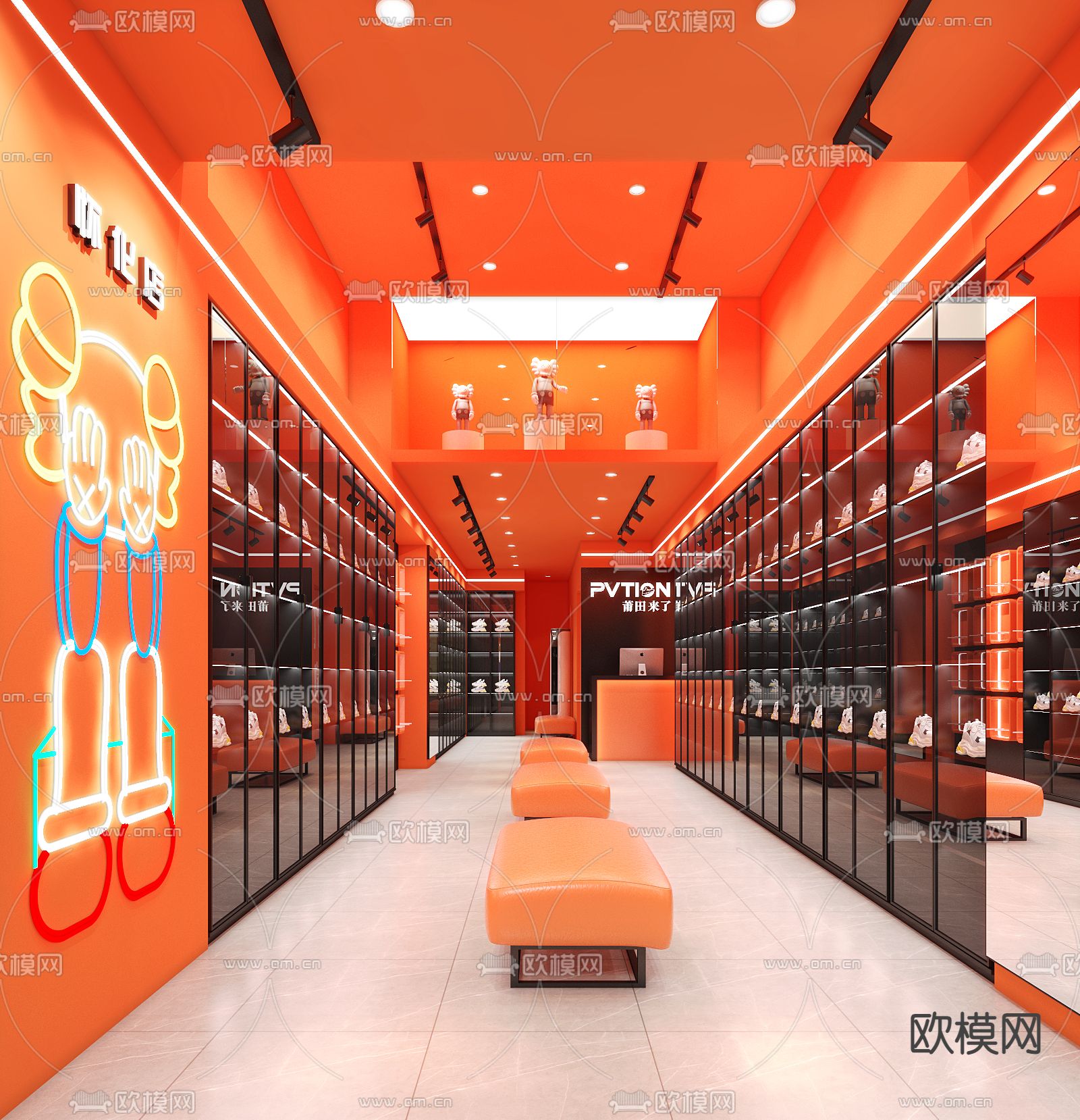 莆田鞋店门头3d模型下载（渲染图2）