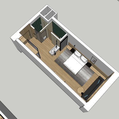  酒店客房su模型 