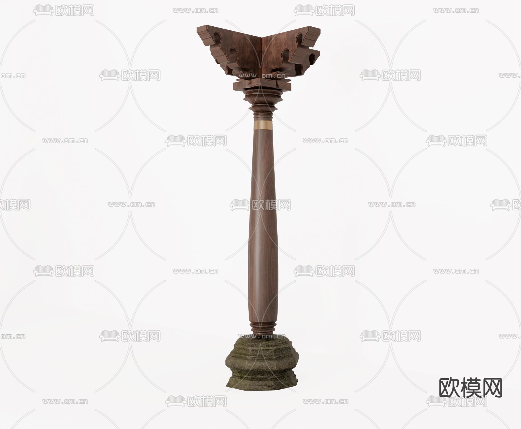 东南亚装饰柱su模型下载（渲染图2）