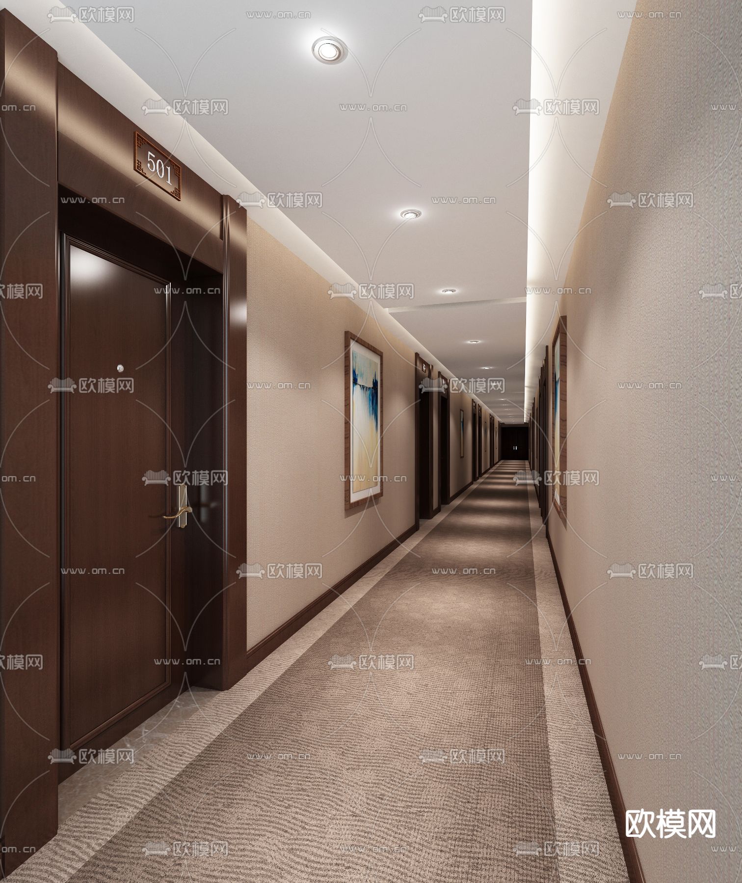 酒店走廊 过道3d模型下载