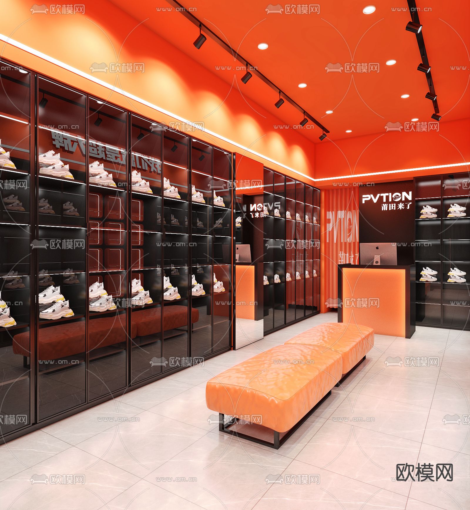 莆田鞋店门头3d模型下载（渲染图4）