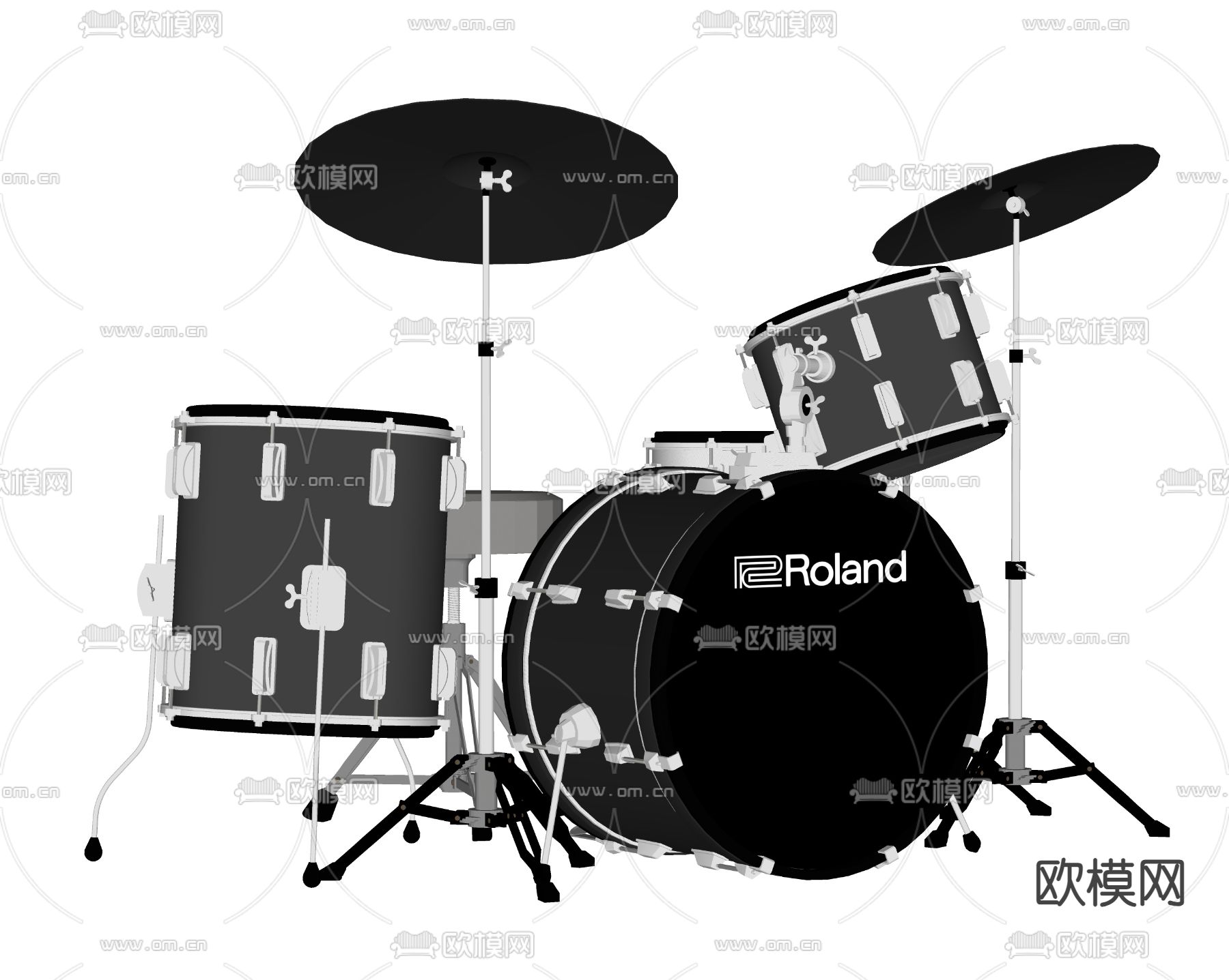 乐器 架子鼓su模型下载（渲染图1）