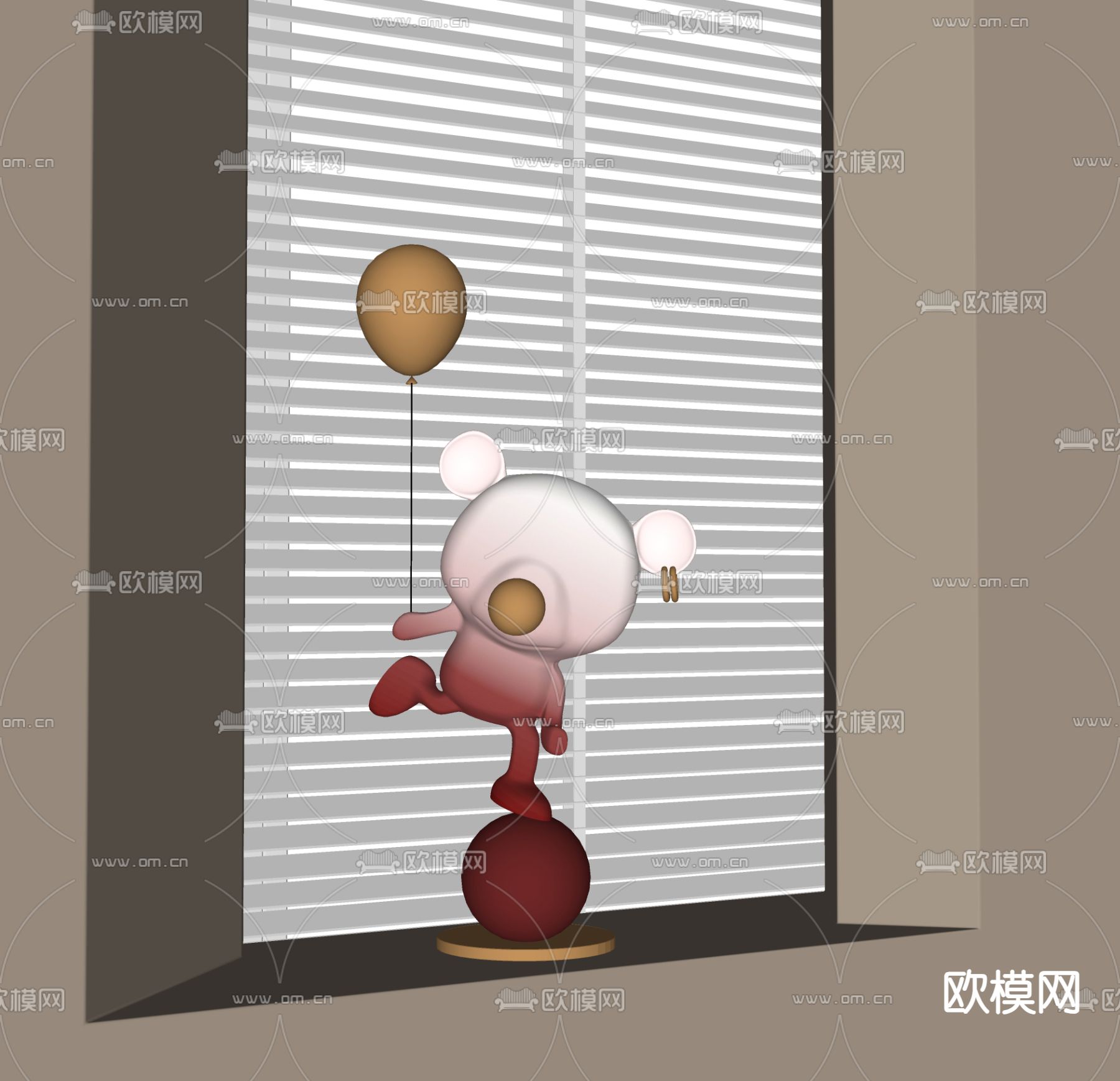 现代雕塑摆件 潮玩摆件su模型下载（渲染图1）