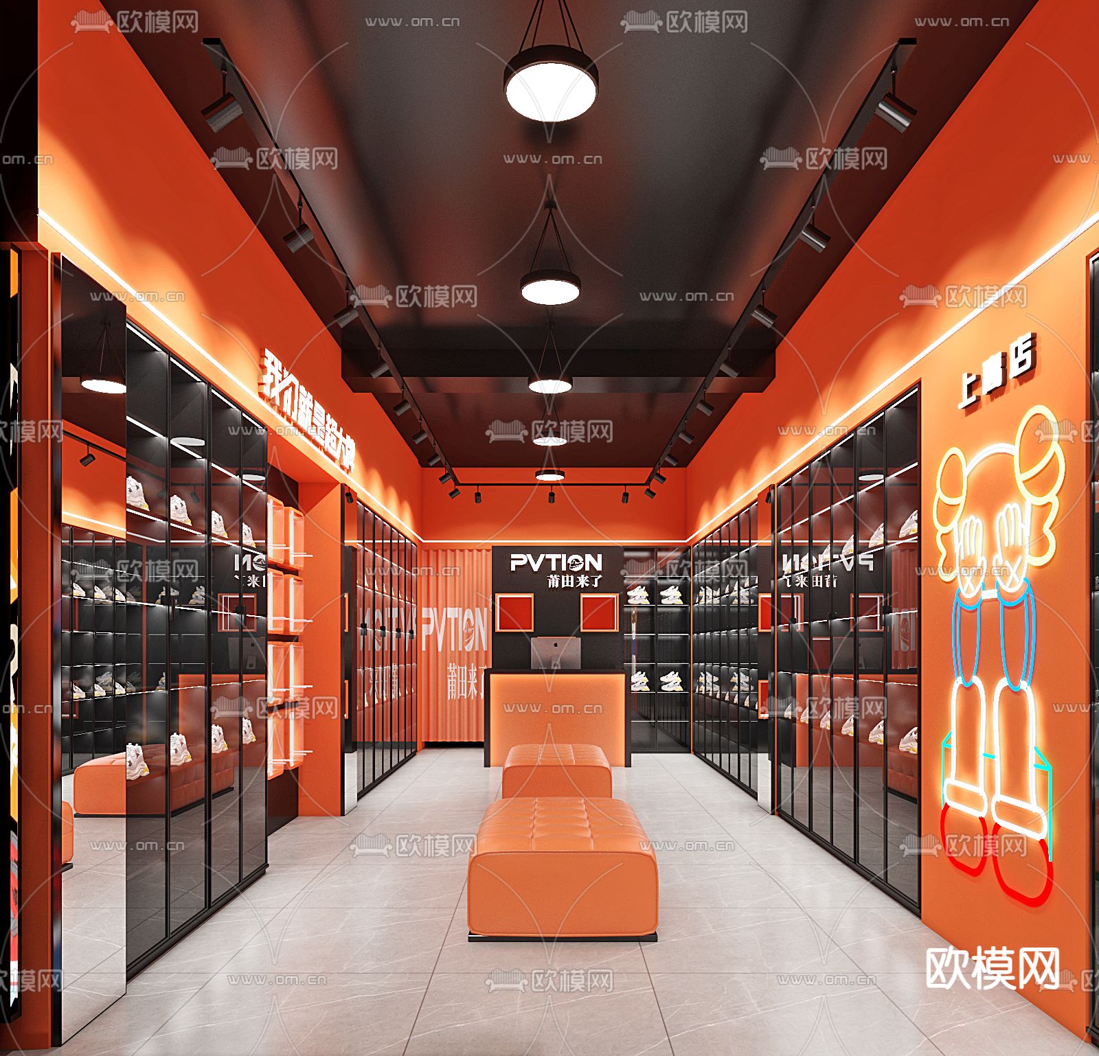 莆田鞋店门头3d模型下载（渲染图1）