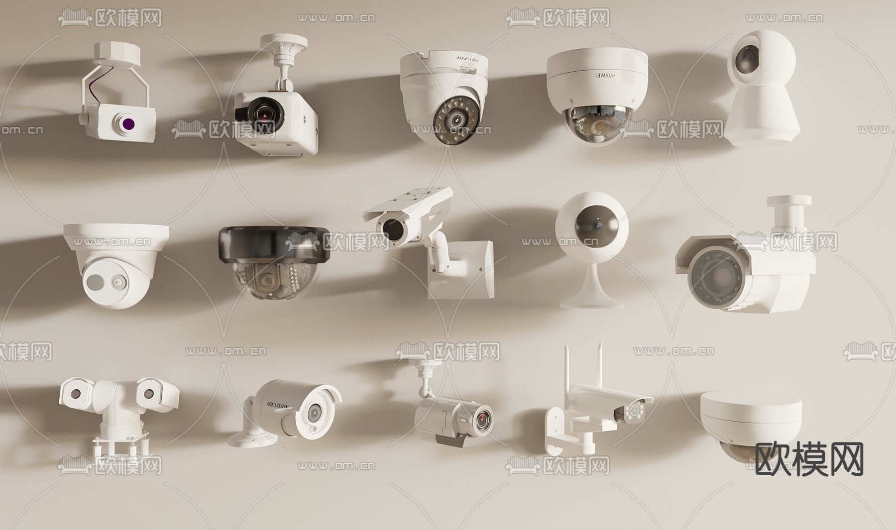 安防监控 摄像头 监控器3d模型下载