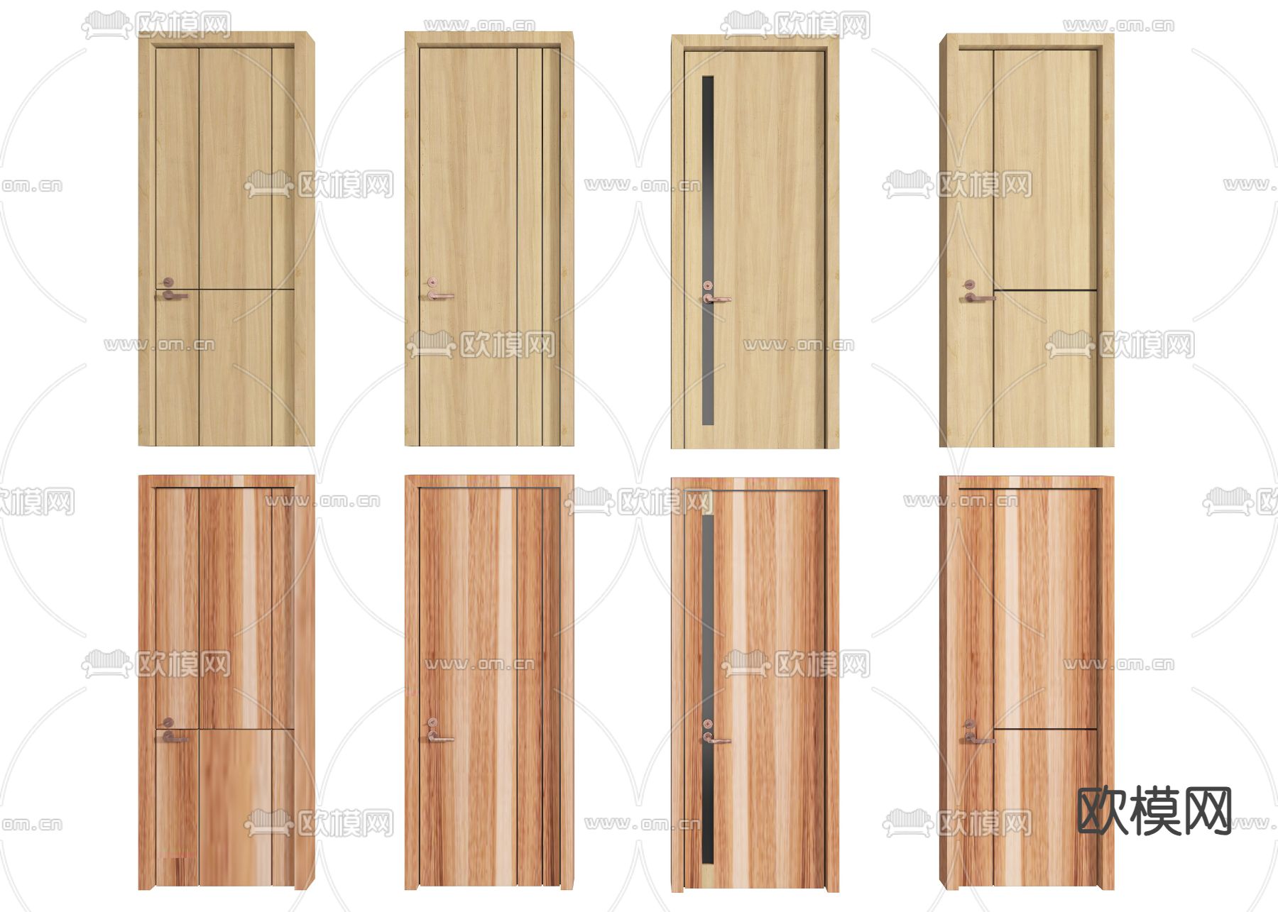 北欧单开门 卧室门 木门3d模型下载
