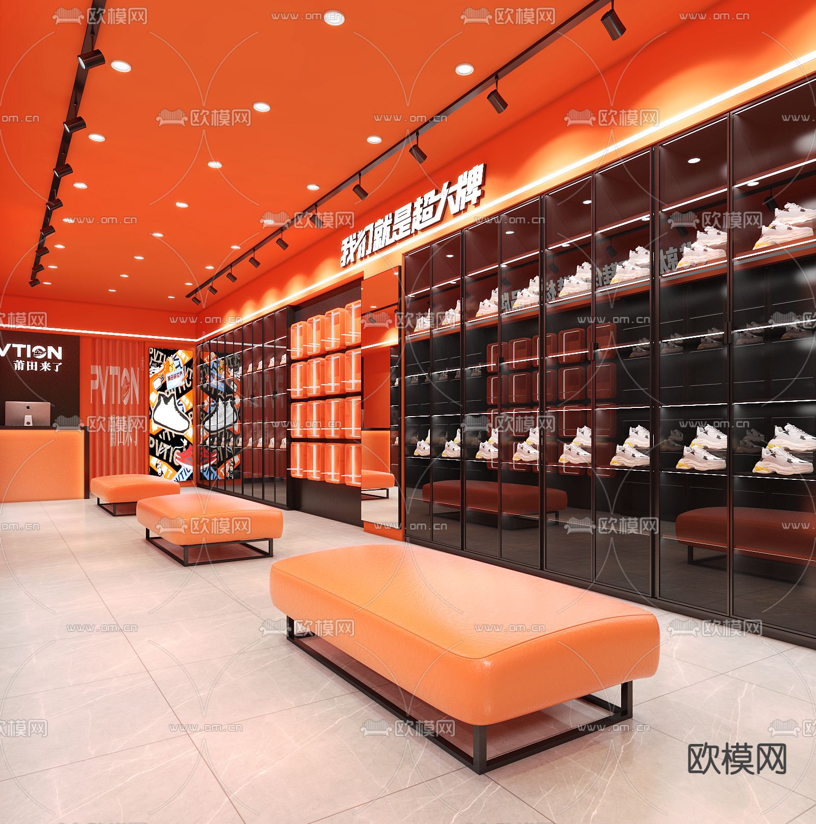 莆田鞋店门头3d模型下载（渲染图2）