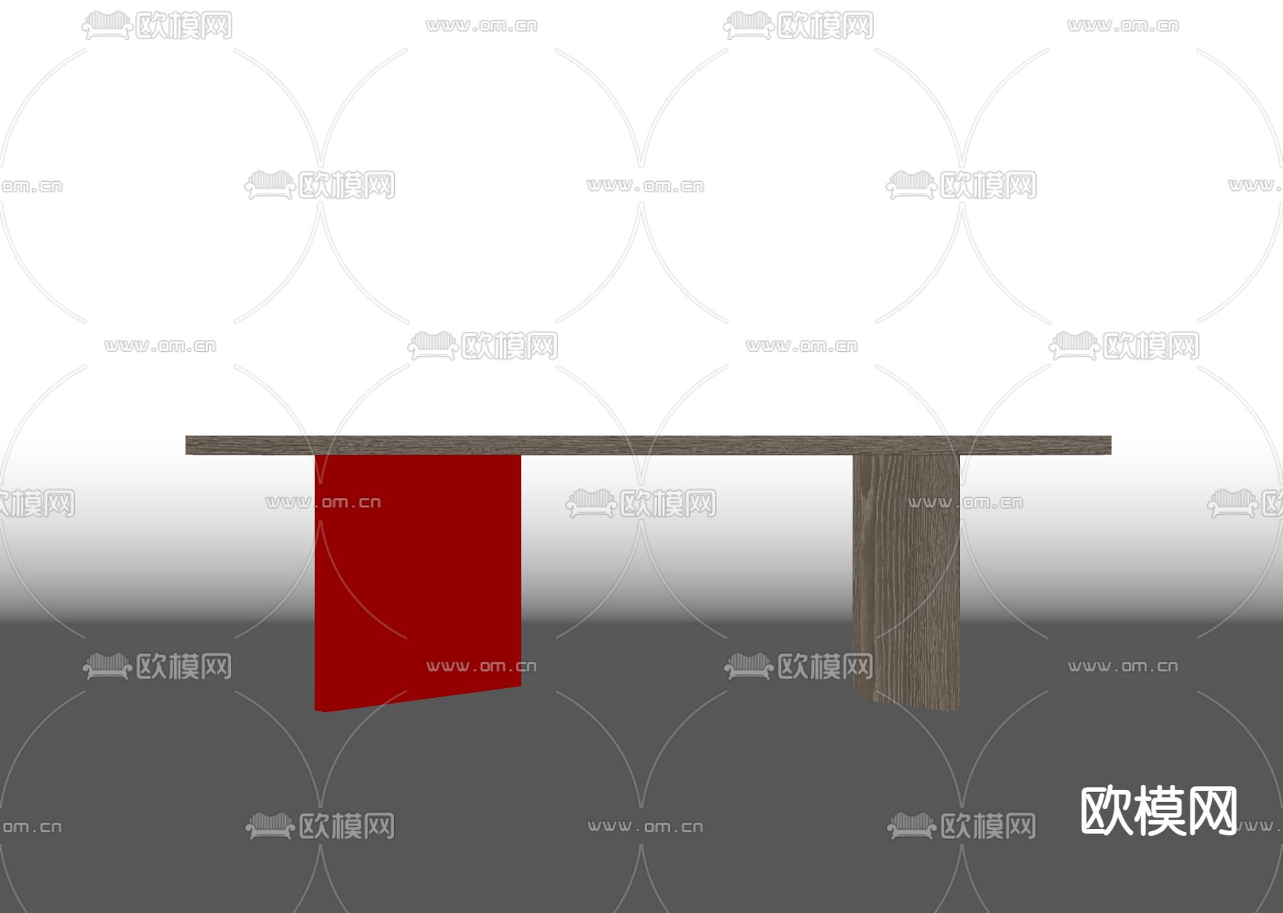 现代书桌su模型下载（渲染图1）