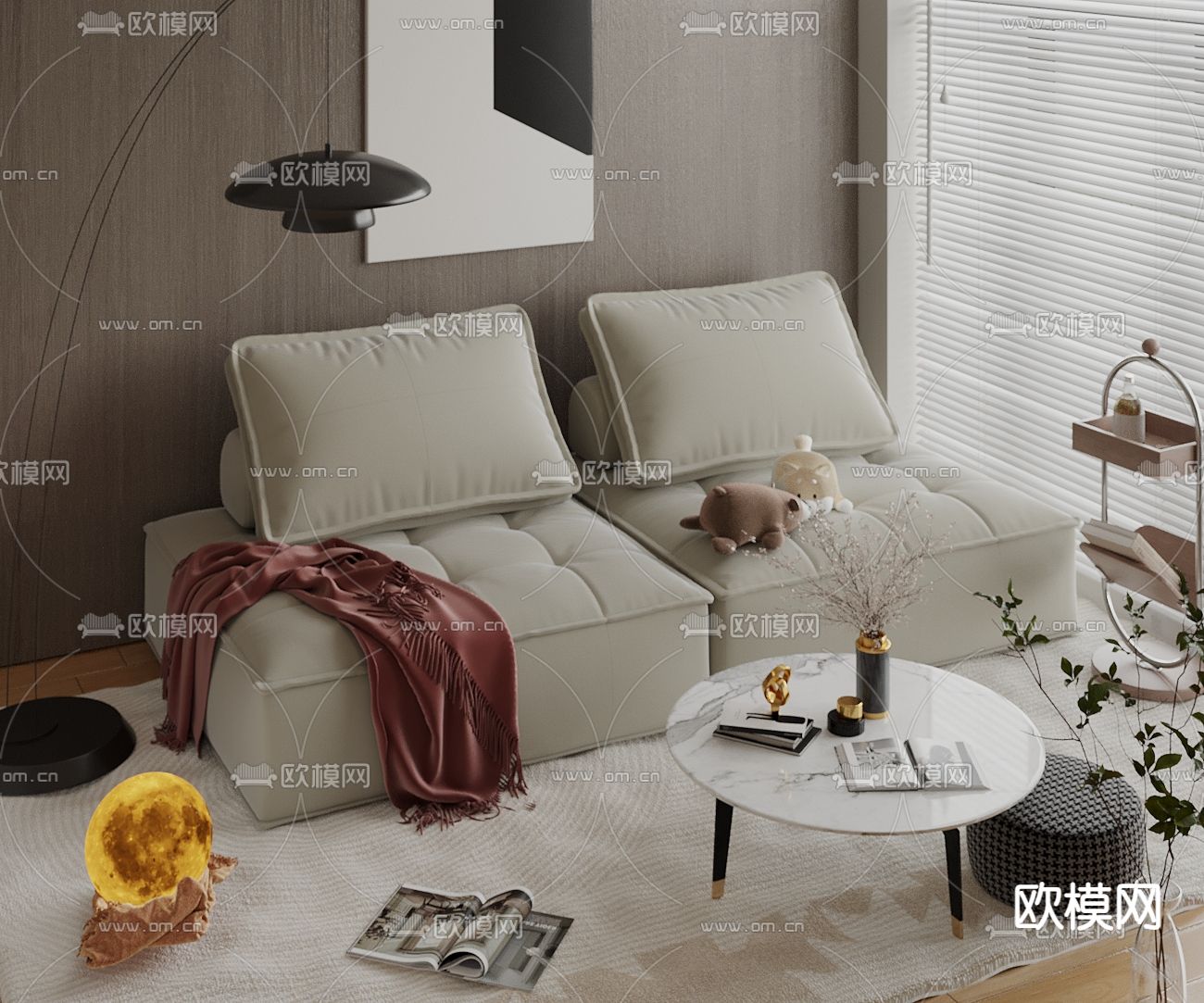 双人沙发 软体沙发3d模型下载